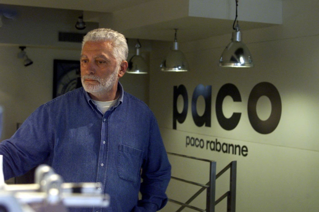 Spanish-born French fashion designer Paco Rabanne is seen in his Paris workshop.