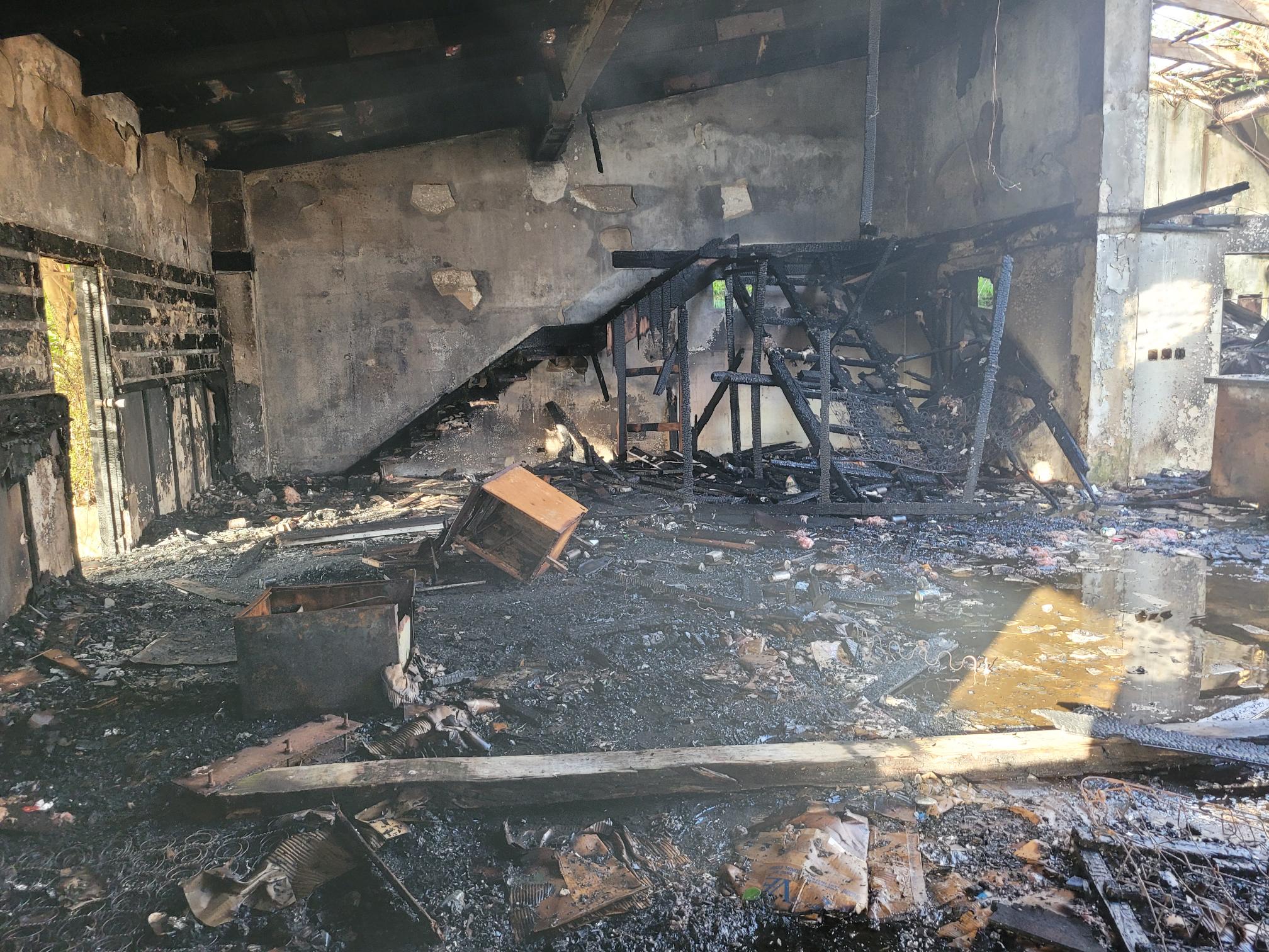 The former Mom’s Round Two  Bar & Grill was damaged by fire on Thursday afternoon.