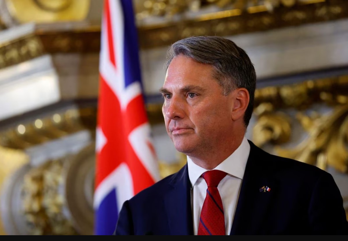 Australia's Defense Minister Richard Marles attends a joint news conference with France's foreign and defense ministers at the Quai d'Orsay in Paris, France, Jan. 30, 2023.