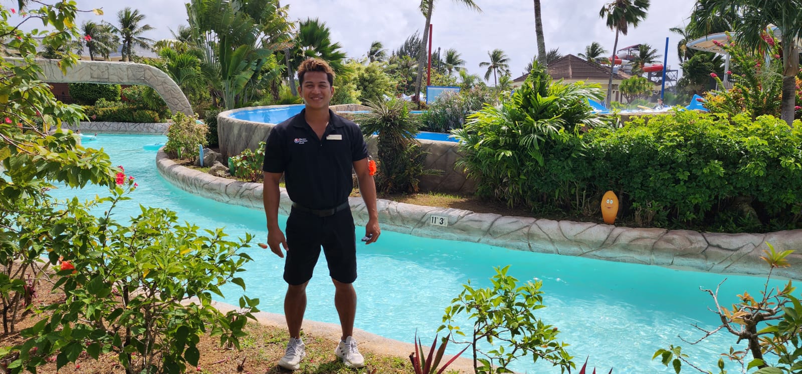 PIC Animations and Events Manager Reymark Castro poses at the hotel’s Lazy River, the venue of the duck race set for Feb. 24, 2023. 