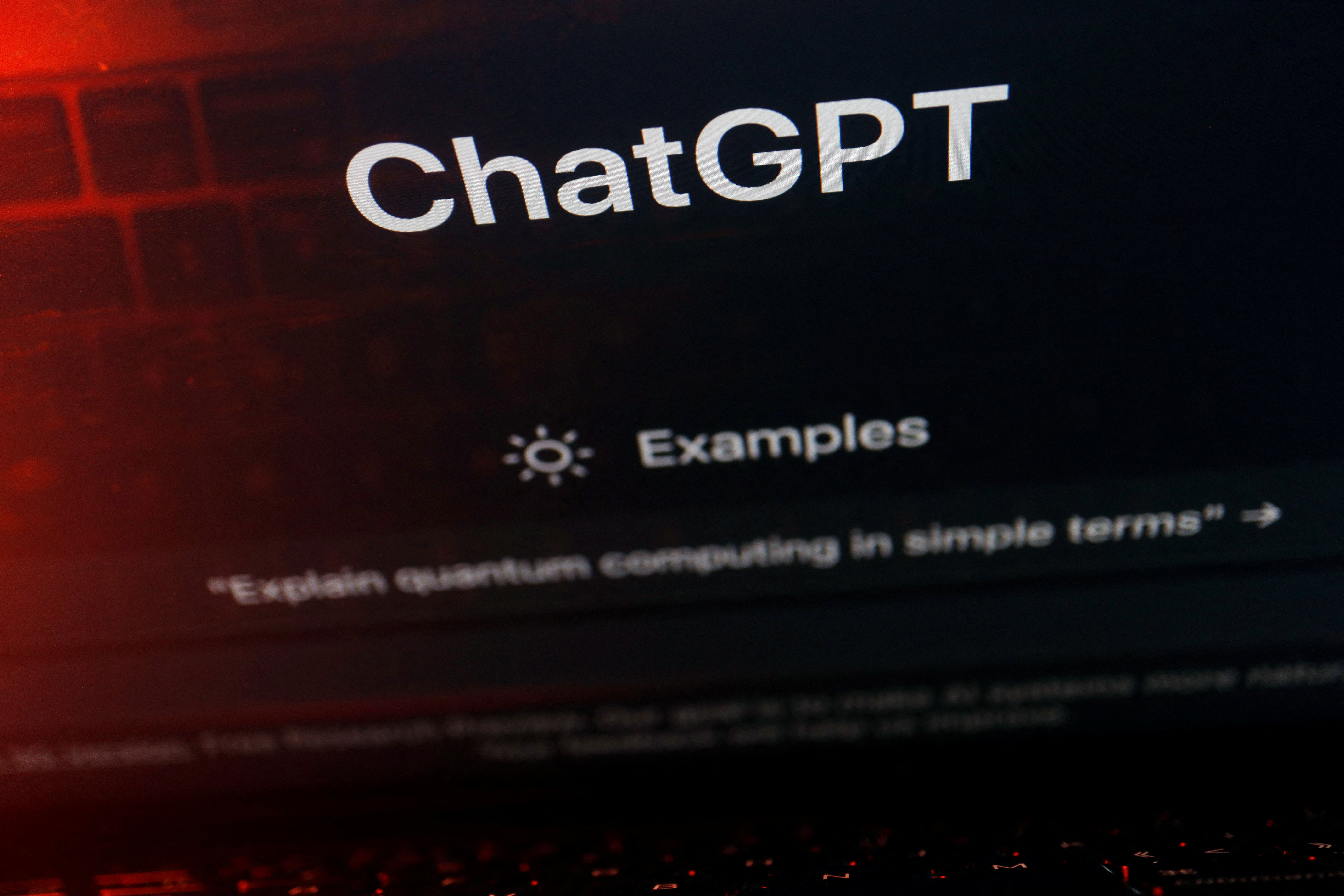 A keyboard is seen reflected on a computer screen displaying the website of ChatGPT, an AI chatbot from OpenAI in this illustration picture taken on Feb. 8, 2023.