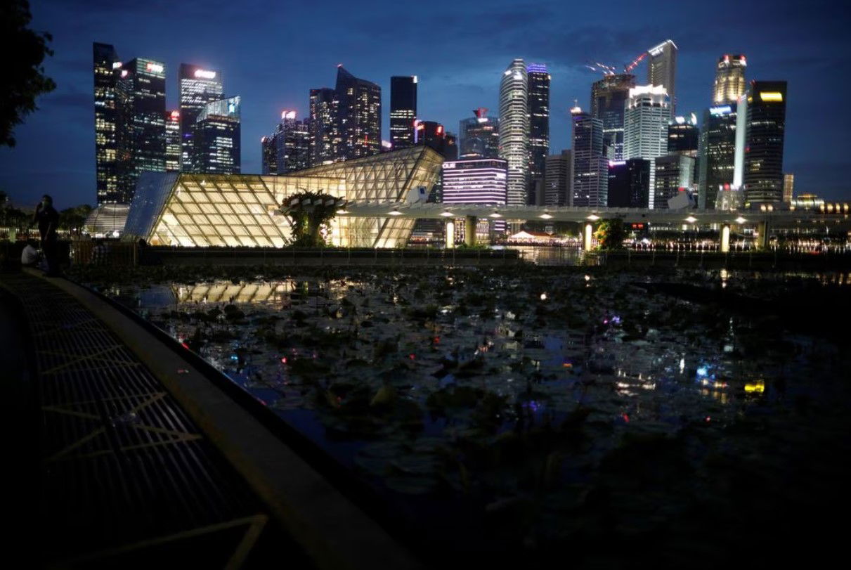 A view of the city skyline in Singapore on Dec. 31, 2020.
