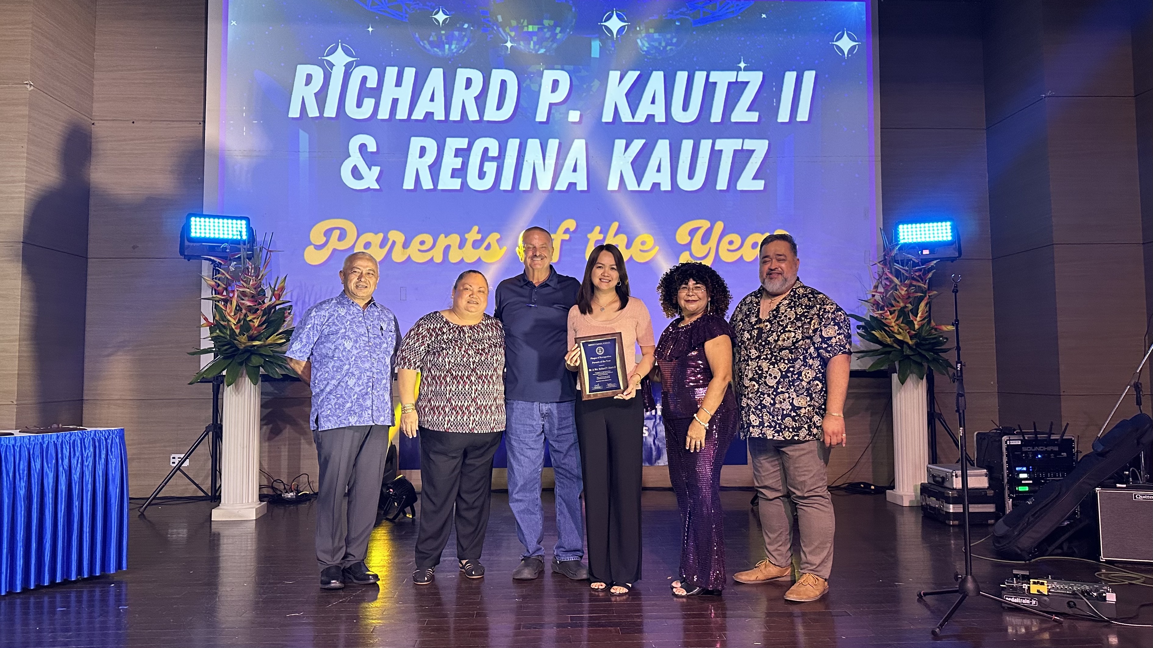Mr. Richard P. Kautz II and Mrs. Regina Kautz were presented the Parents of the Year award during Mount Carmel School’s AlumKnight Association’s “Night with the Knights” event on Saturday, Feb. 4, 2023, at the World Resort Taga Ballroom.