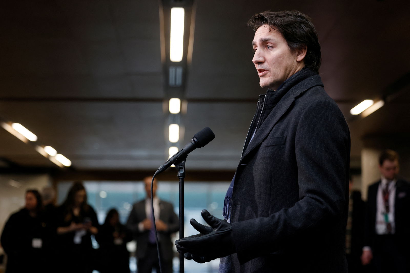 Canada's Prime Minister Justin Trudeau speaks to media in Ottawa, Ontario, Canada, Feb. 7, 2023.