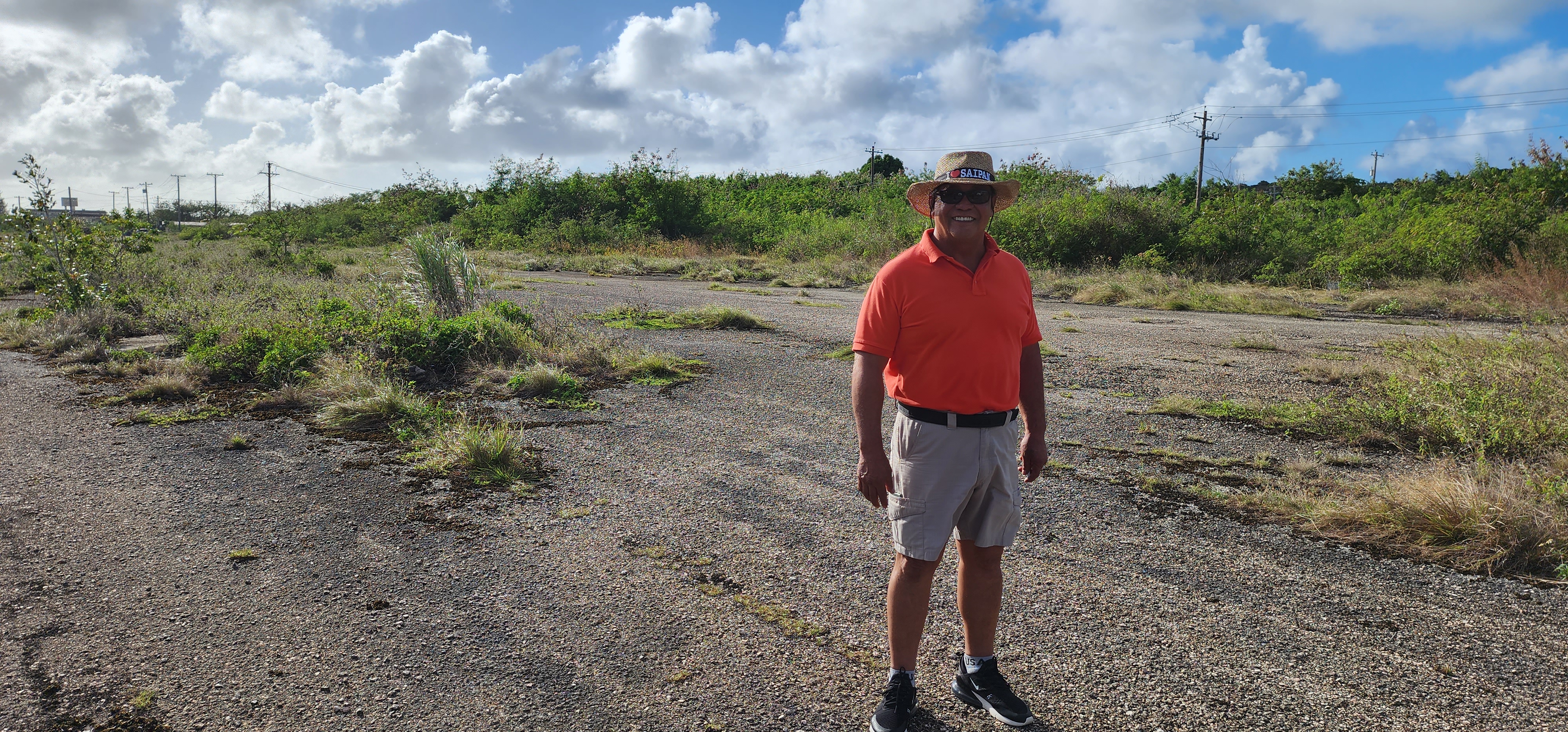 Saipan Mayor Ramon “RB” Camacho poses for a photo at the former Kobler Field which he plans to transform into a driving training ground.