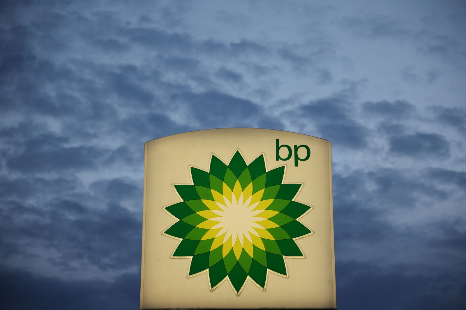 The logo of British Petrol or BP is seen at a petrol station in Pienkow, Poland, June 8, 2022.