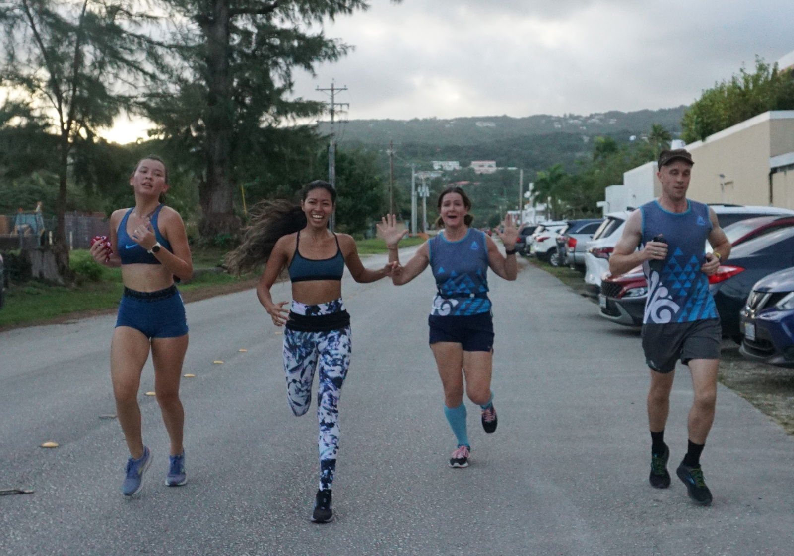 The Racing MATT-ers! approach the finish line of Marianas Ekiden '23  at  American Memorial Park on Saturday.