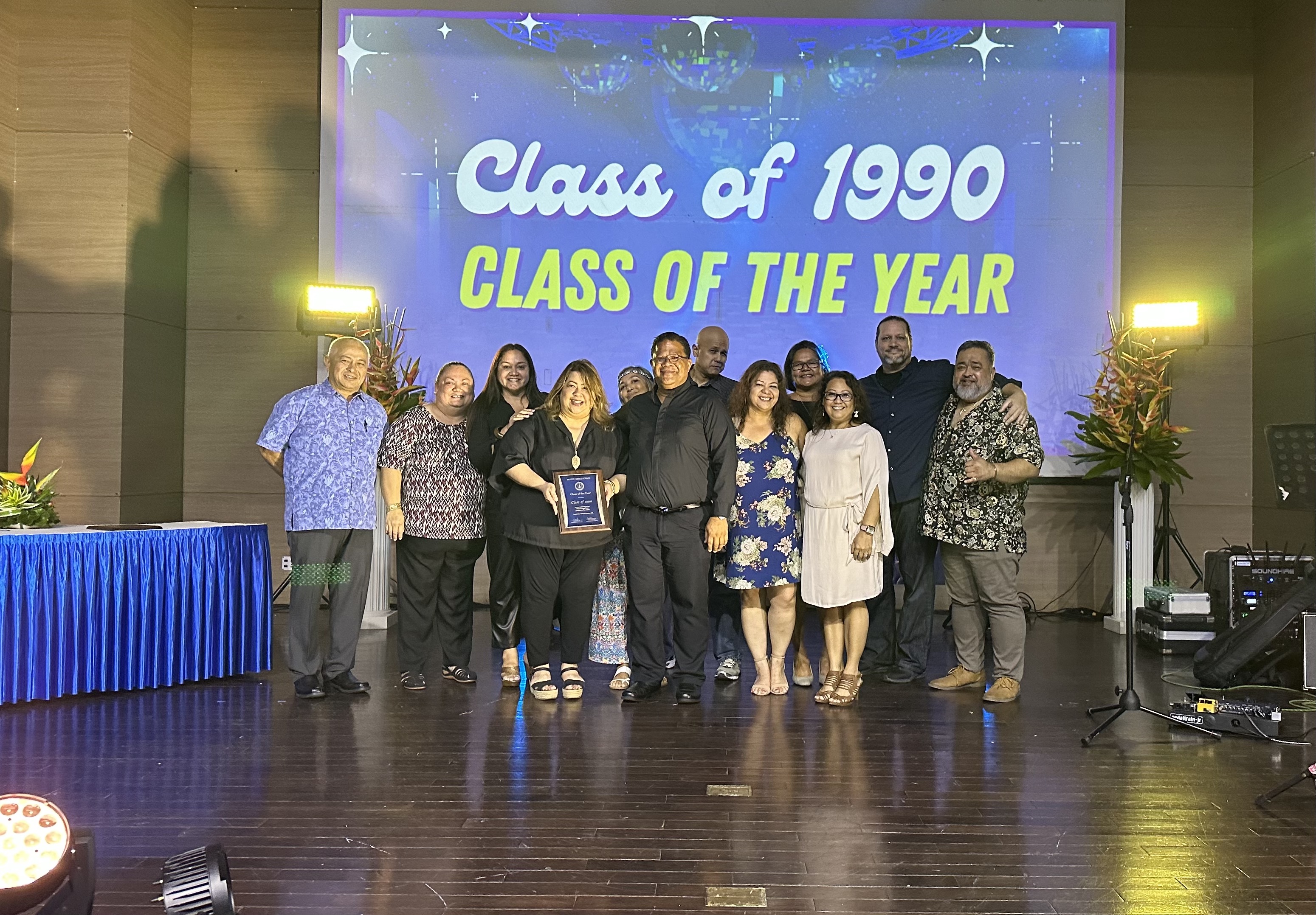 The AlumKnight Class of 1990 was presented the Class of the Year award during Mount Carmel School’s AlumKnight Association’s “Night with the Knights” event on Saturday, Feb. 4, 2023, at the World Resort Taga Ballroom.