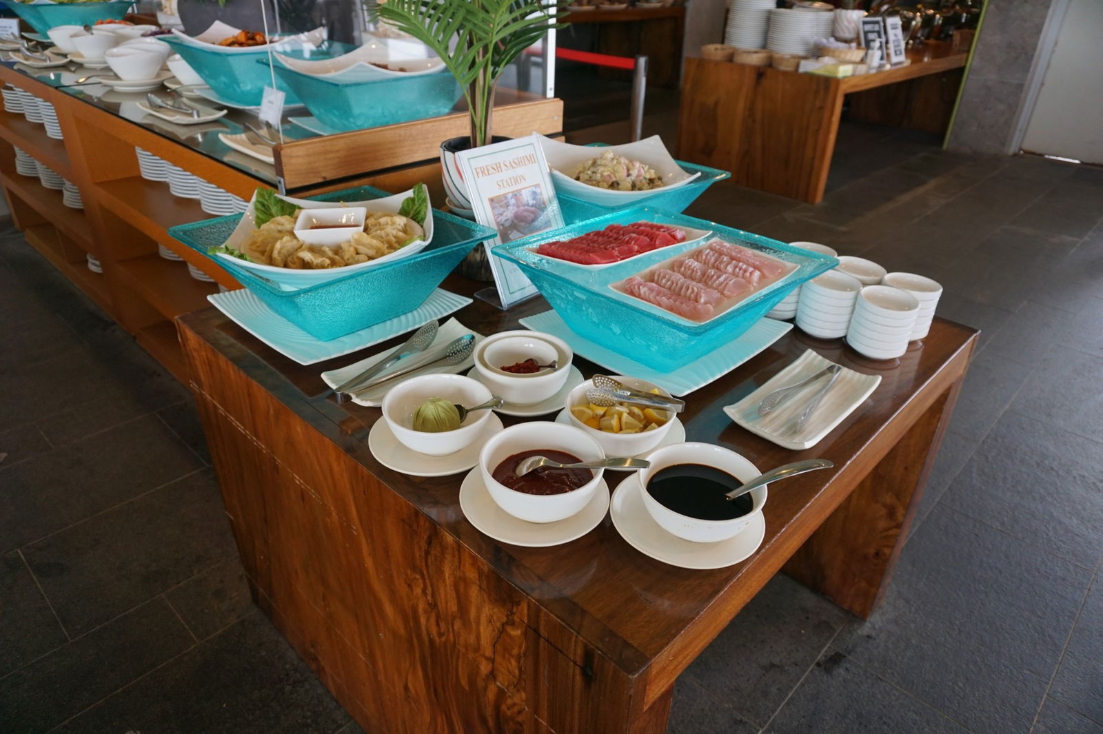 Fresh sashimi is something to look forward to at The Grill.