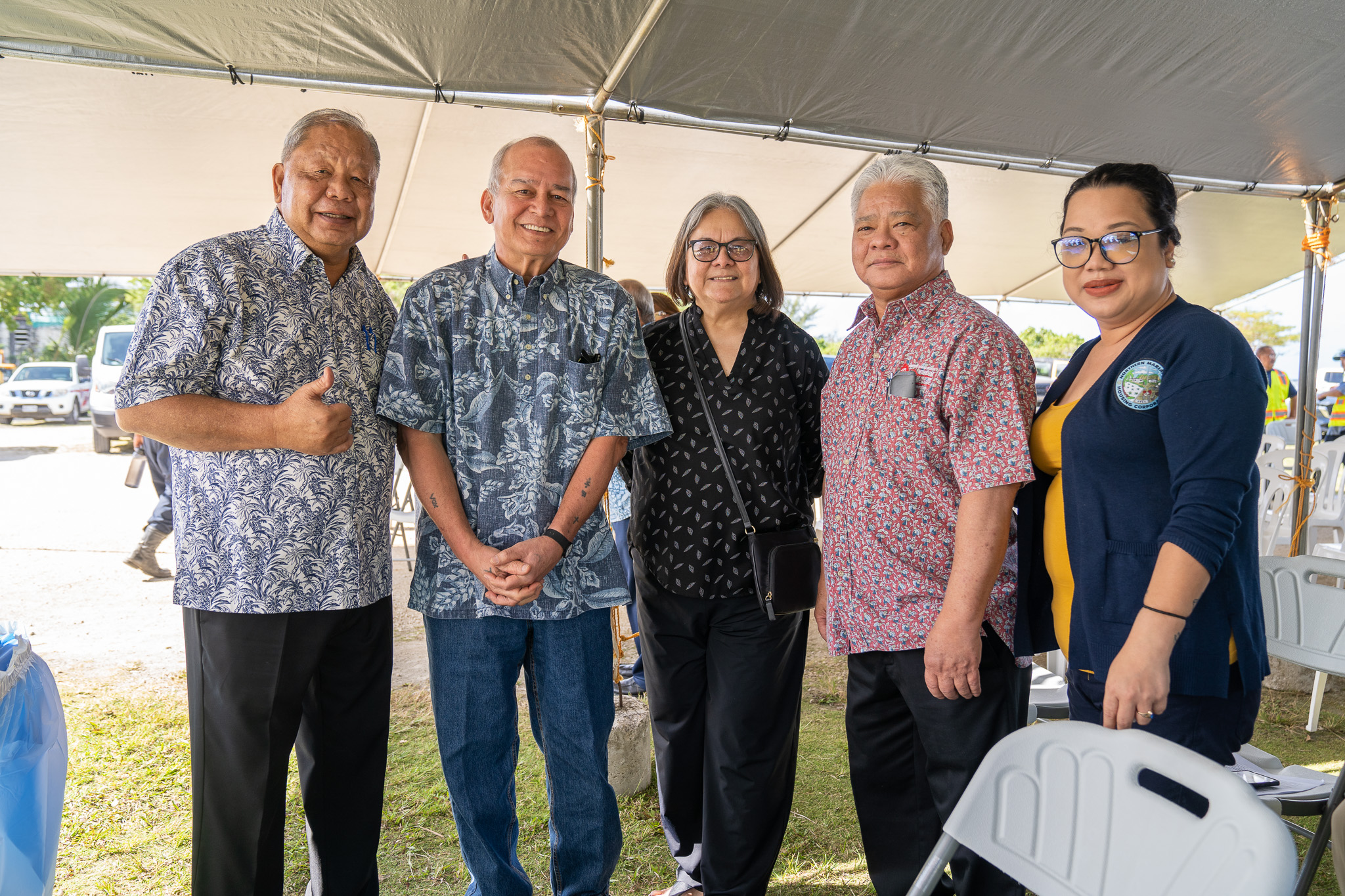 From left, Lt. Gov. David M. Apatang, U.S. Congressman Gregorio Kilili Camacho Sablan, Northern Marianas Housing Corporation Chairwoman Marcie M. Tomokane, Gov. Arnold I. Palacios and NMHC Deputy Corporate Director Zenie Mafnas.