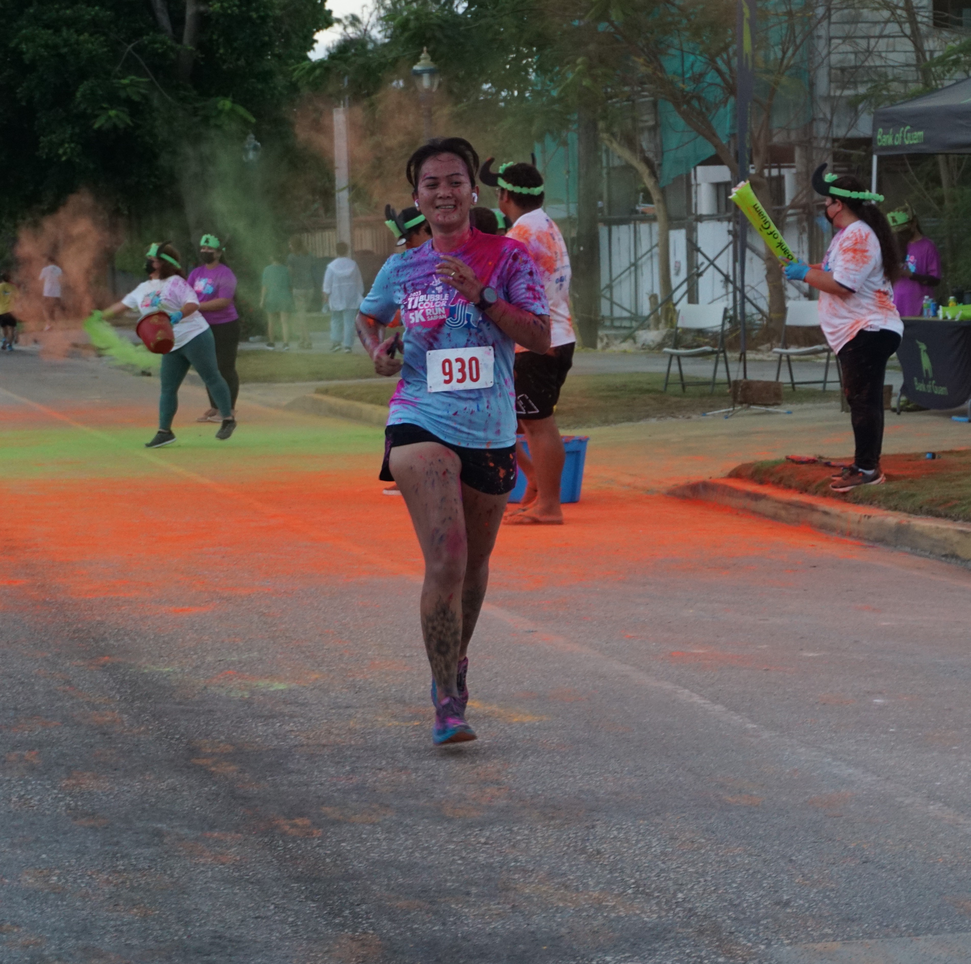Zaiyra Marjorie smiles as she passes a color station. 
