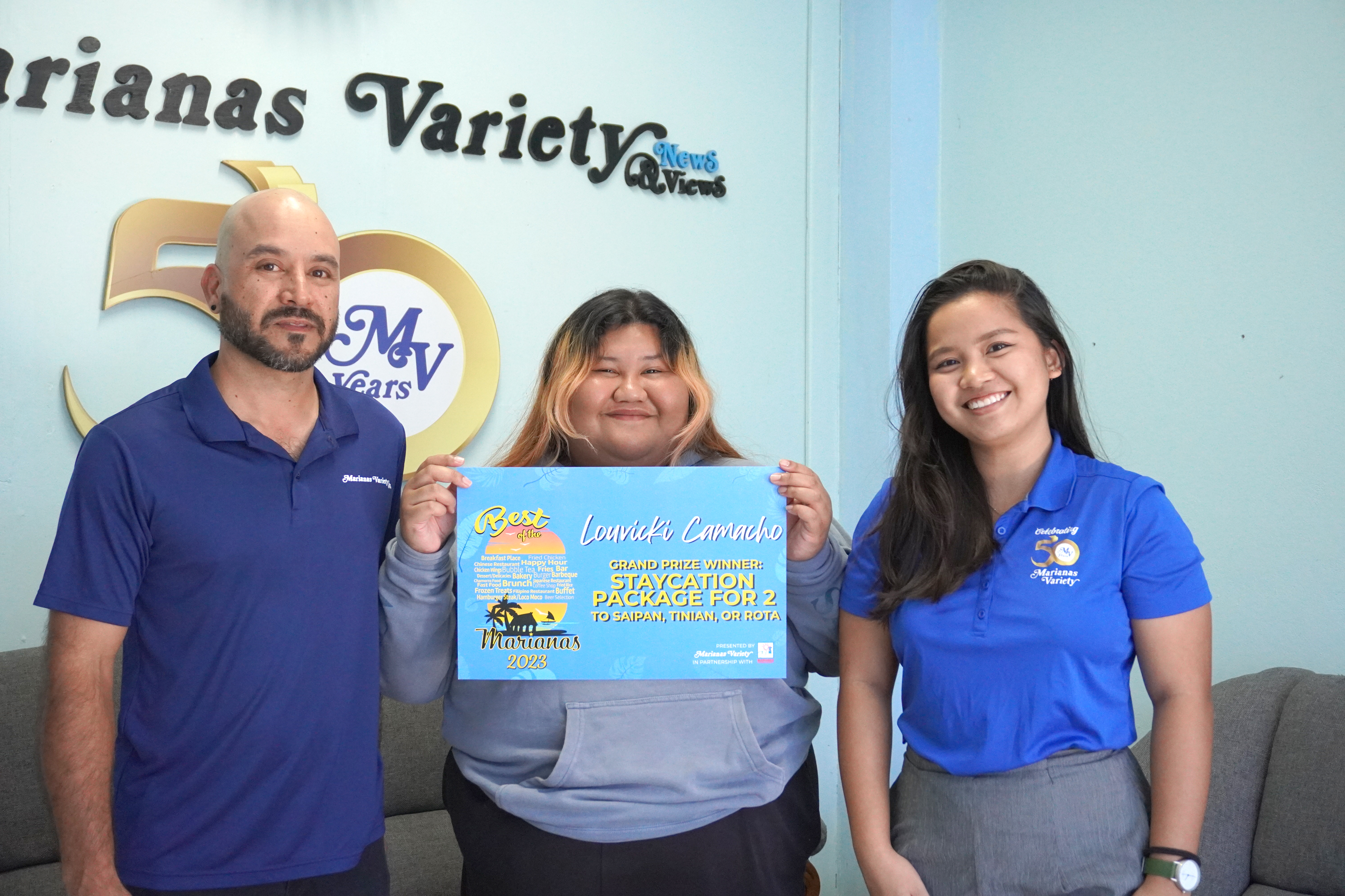 From left: Amier Younis, Grand Raffle Prize Winner Louvicki Camacho, and Hazel Sadian.