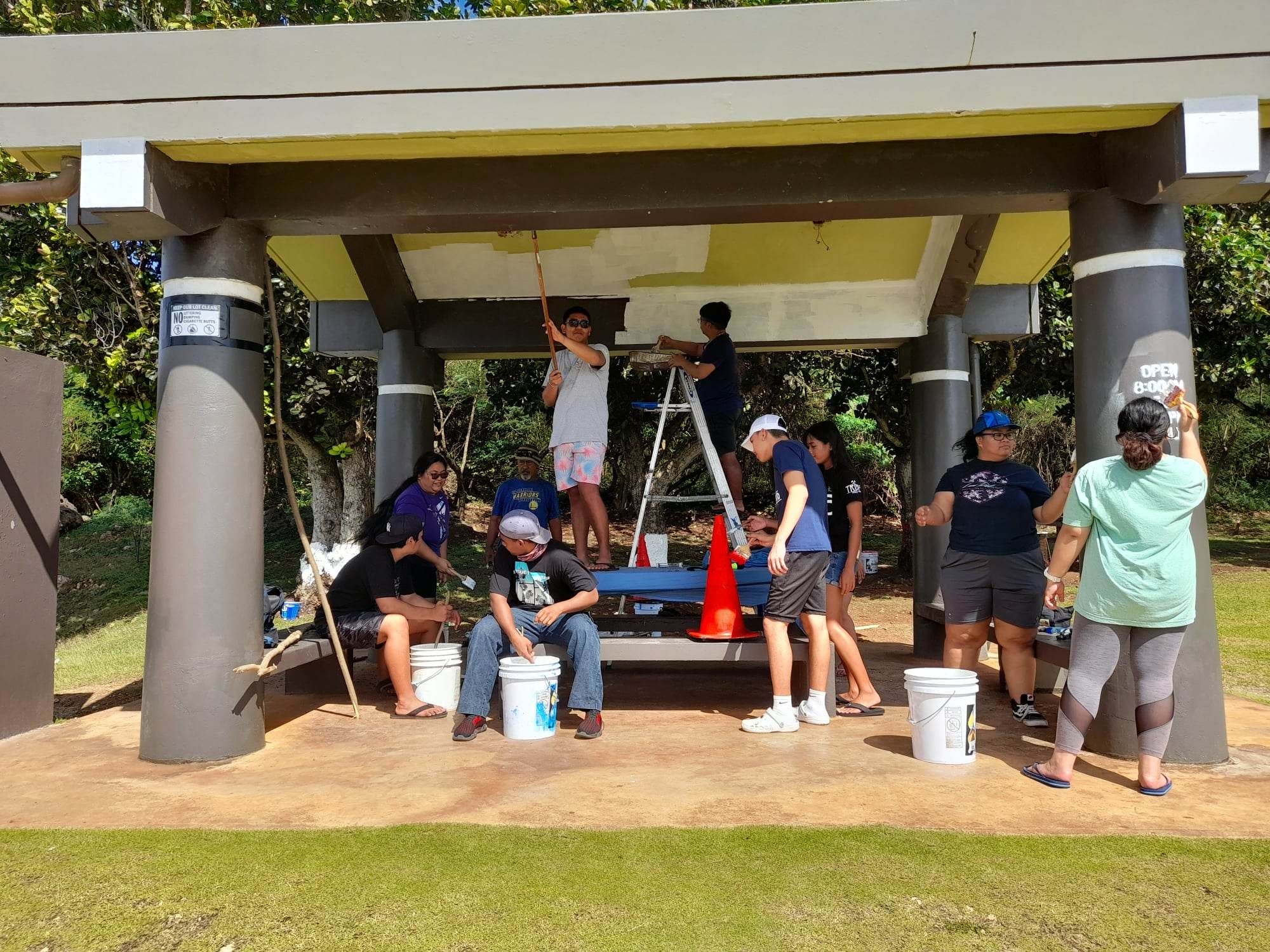 The St. Jude Youth Ministry, the CNMI’s World Youth Day delegation and Saipan Adventure staffers repainted the pavilion at the Grotto on Friday, March 24.
