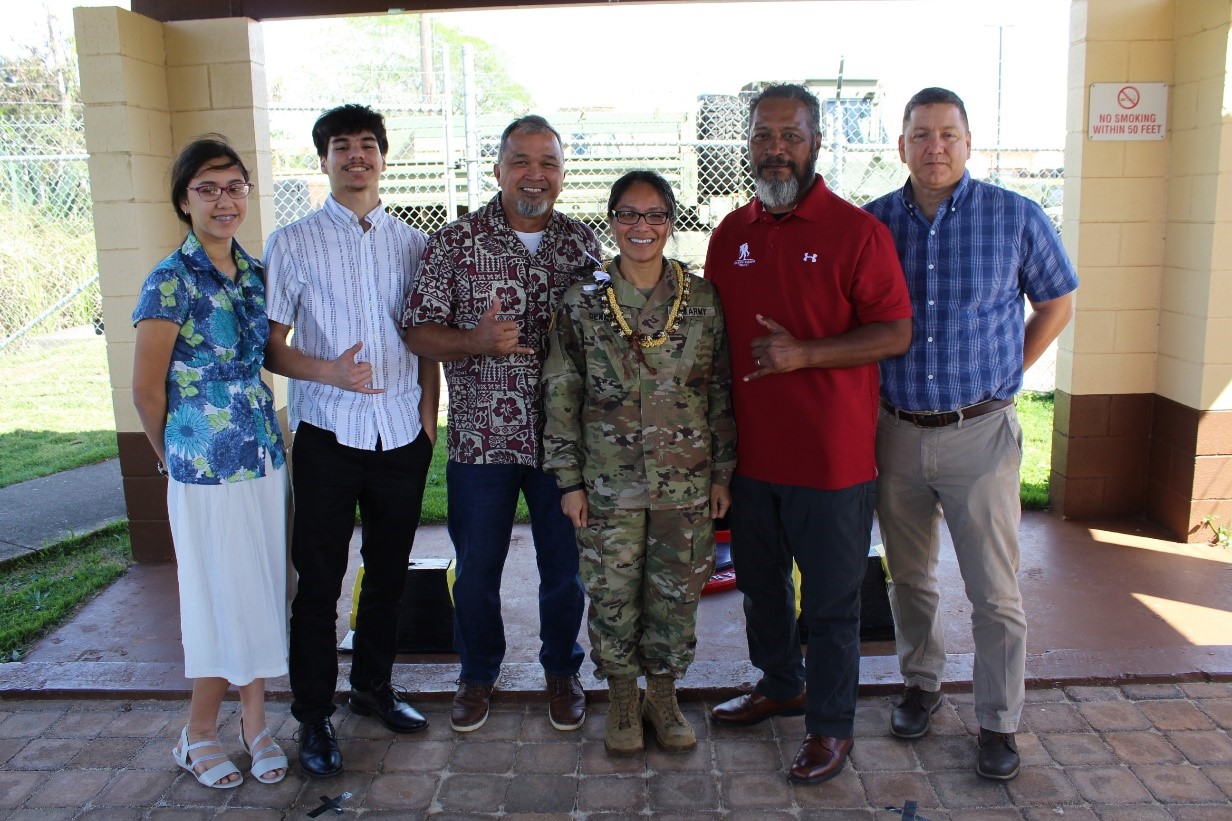 From left, Teresa, Ann's daughter; J. Roland, Ann's son; Greg Deleon Guerrero, Ann's uncle; Ann Elaine; Steve Moses, Ann's uncle; and Roland, Ann's husband.