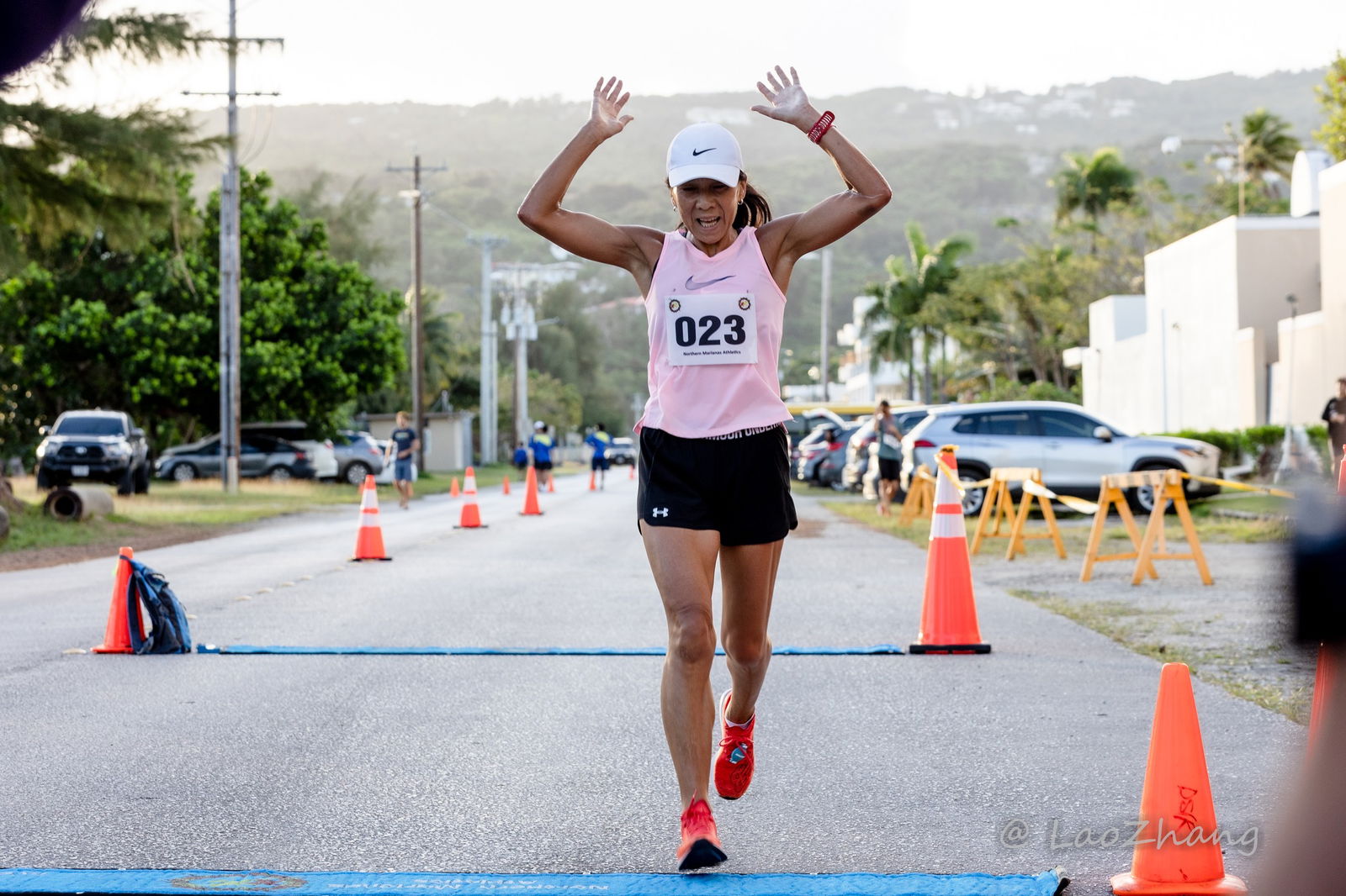 Akiko Miller finishes second in the NMA NMI 10KM Women’s Run at American Memorial Park on Saturday.