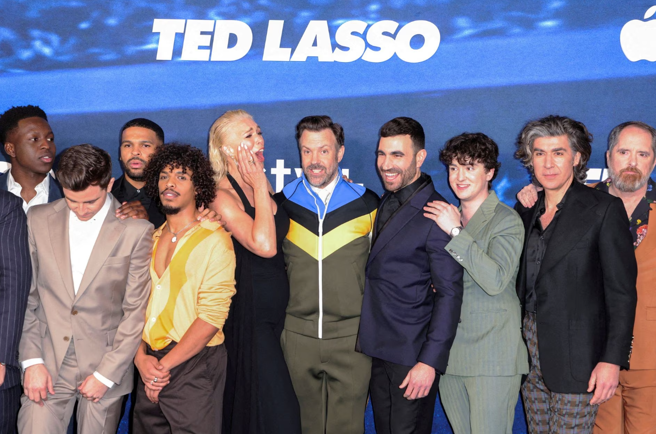Jason Sudeikis and the cast of "Ted Lasso" attend the Apple Original Series "Ted Lasso" Season 3 Red Carpet Premiere at Westwood Village Theater, Los Angeles, California, March 7, 2023.