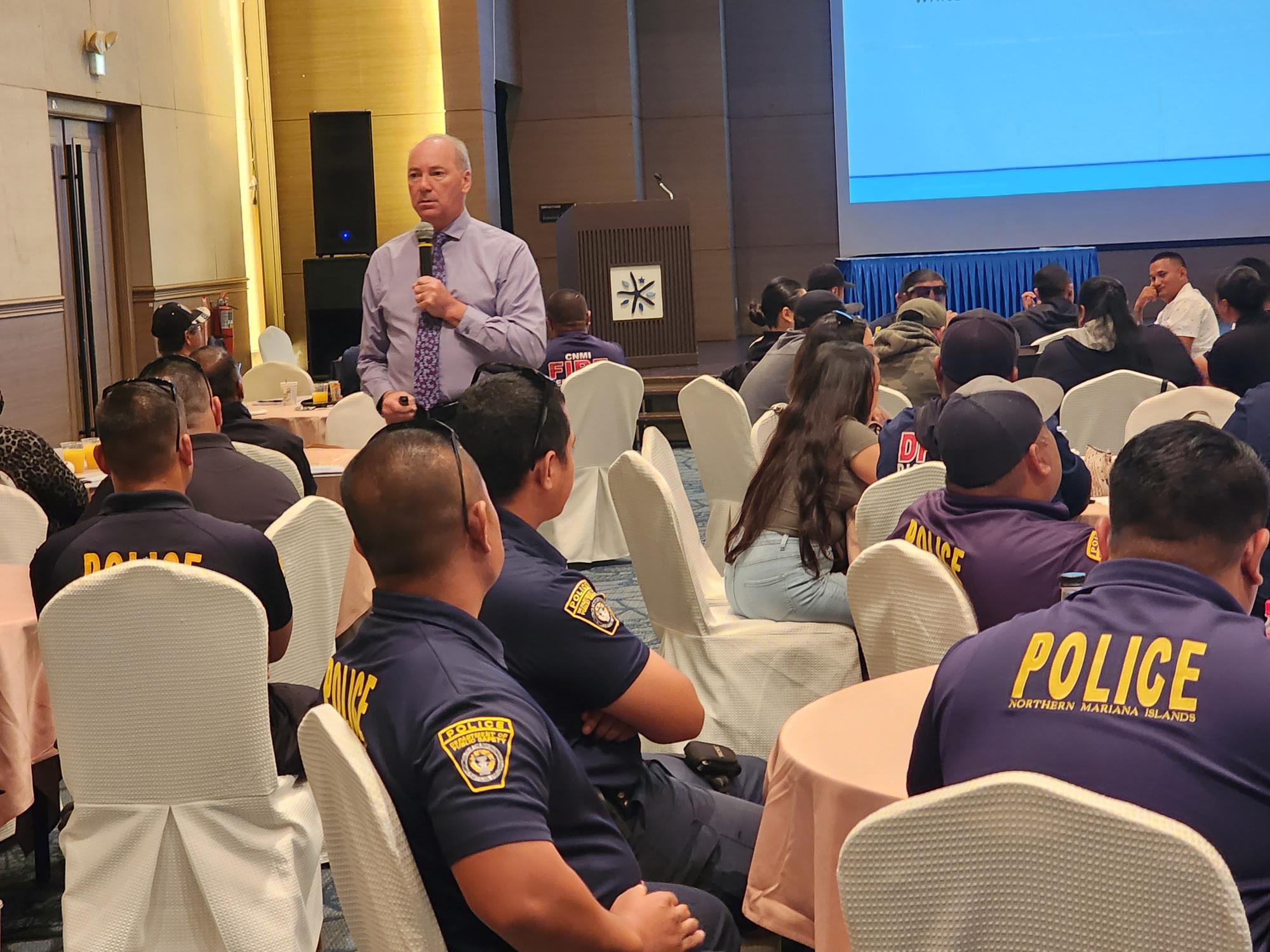 Thomas Tremblay conducted a  trauma-informed sexual assault investigation training for first responders at the Hibiscus Hall of Saipan World Resort on March 16, 17,  20 and 21.
