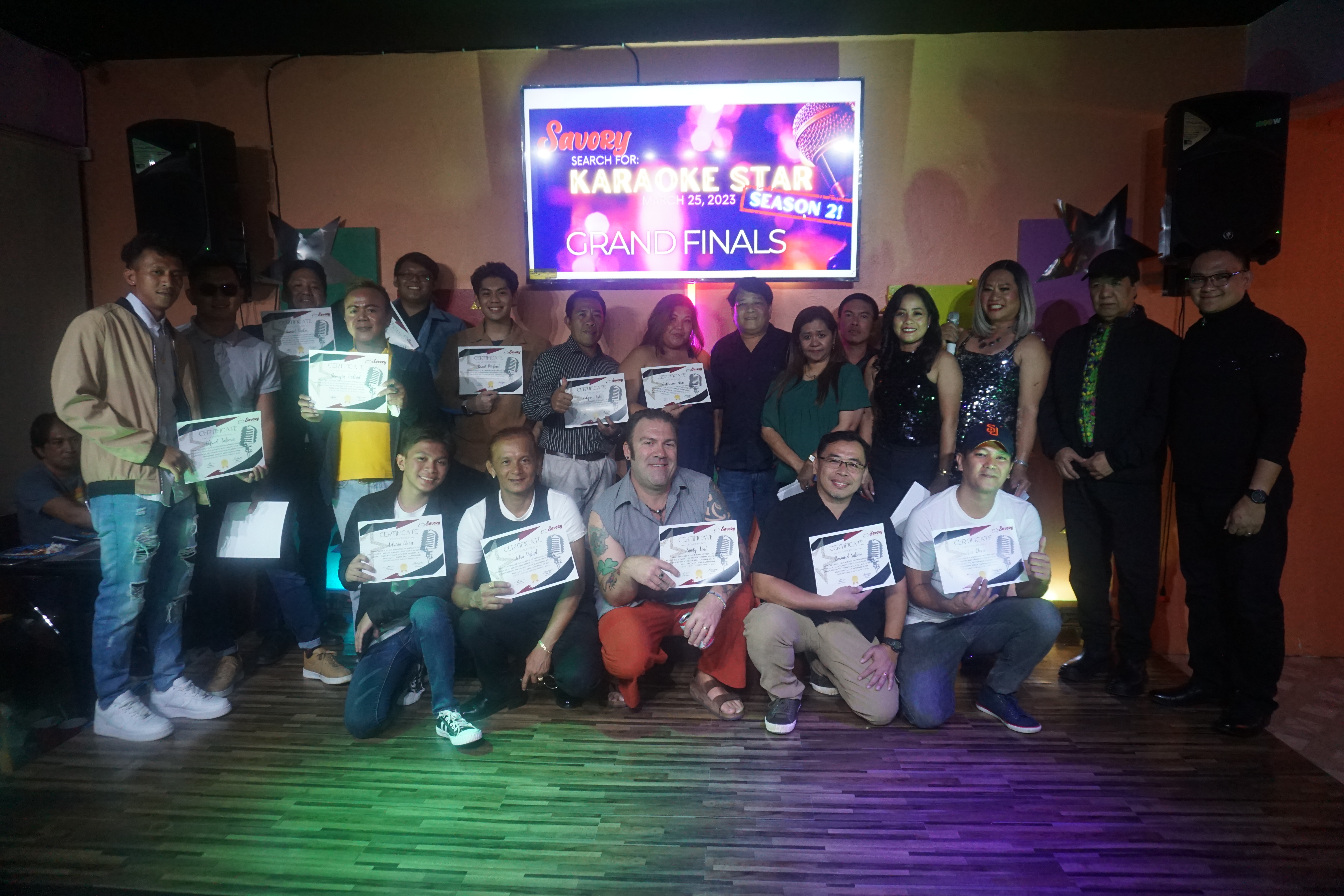 The contestants of this year's Savory’s Search for Karaoke Star pose for a photo.