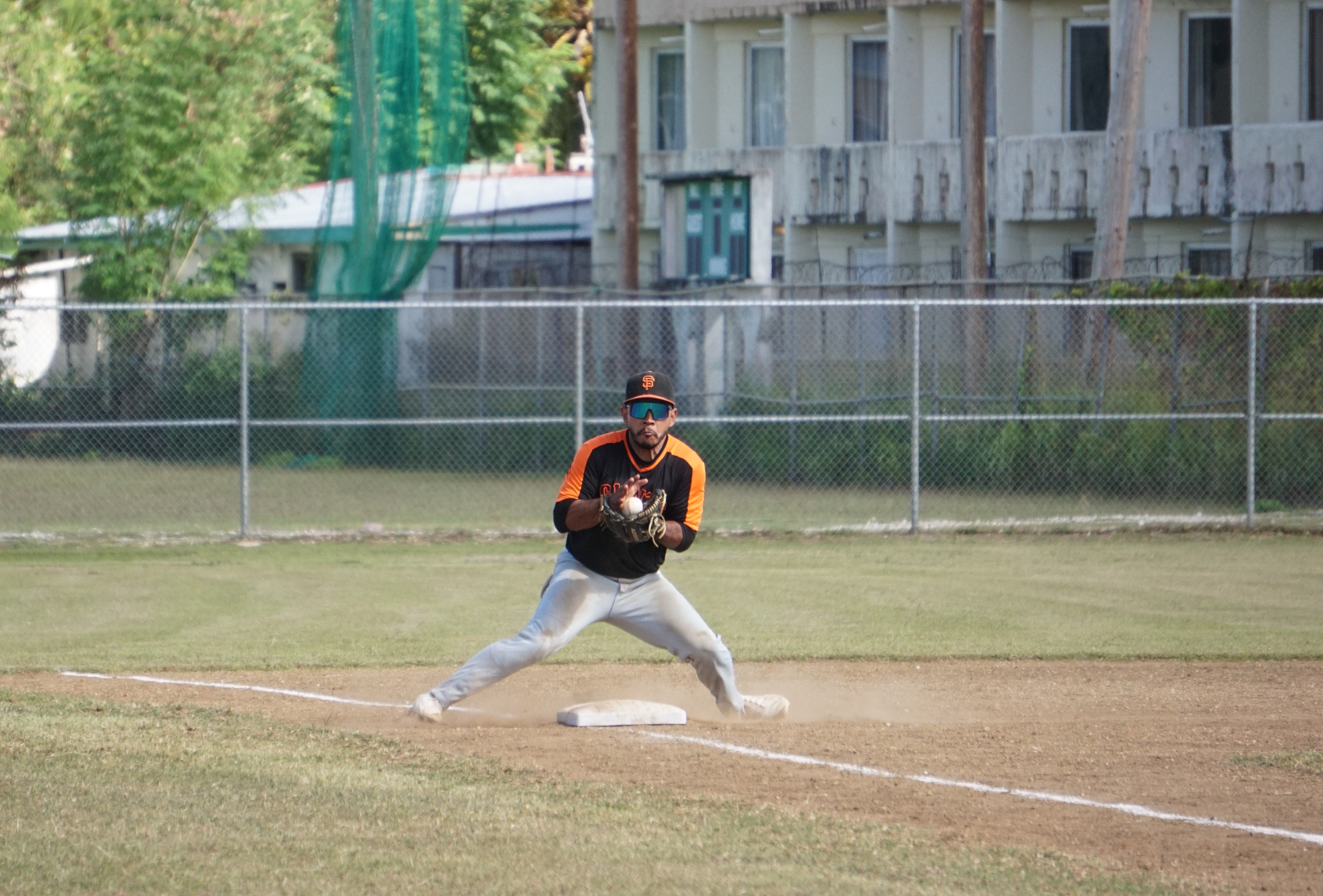 Brewers third baseman Diego Camacho secures the grounder in a Tan Holdings Saipan Baseball League game at the Francisco "Tan Ko" Palacios Baseball Field.