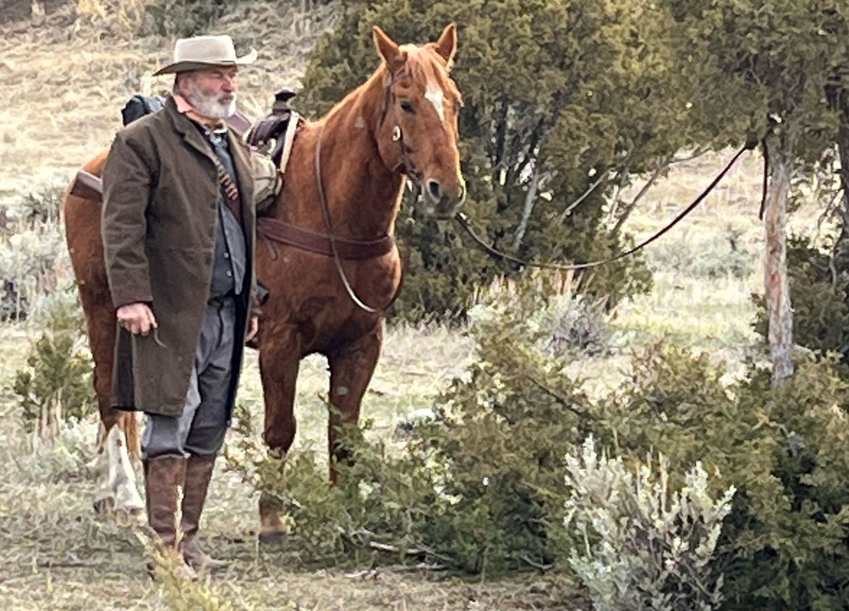 Actor and producer Alec Baldwin works on the set of the movie "Rust" on the first day that filming resumed in Livingston, Montana, April 21, 2023.