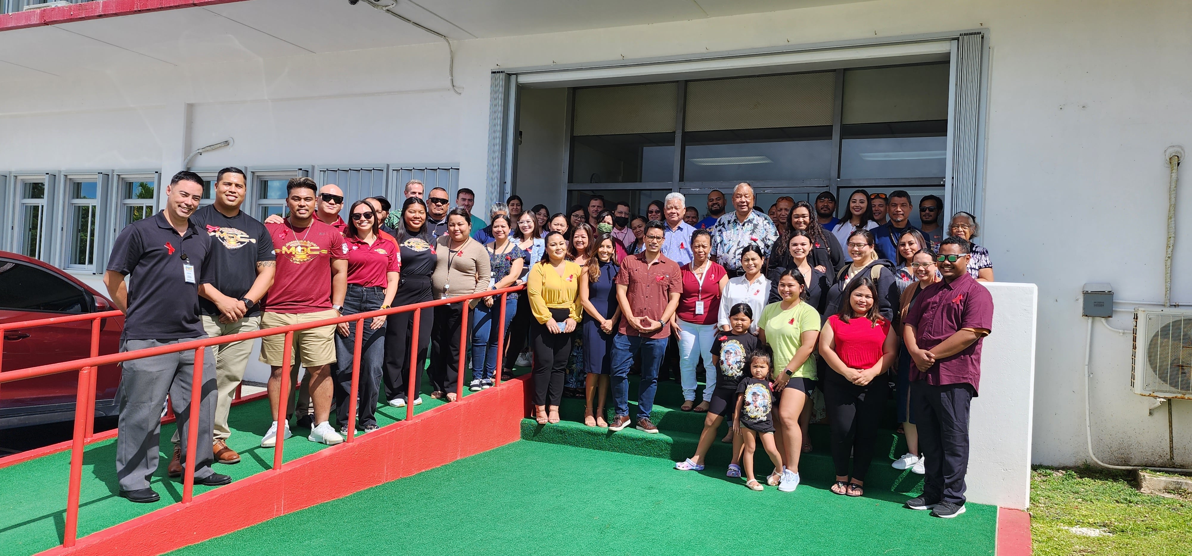 Oral cancer survivors and their families join Gov. Arnold I. Palacios and Lt. Gov. Arnold M. Apatang in a proclamation signing ceremony Friday, March 31, at the governor’s office on Capital Hill.