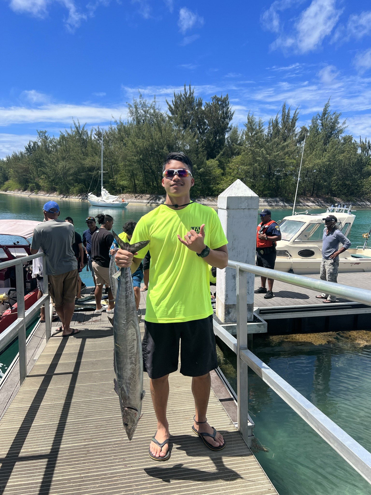 Hombre Hocog with his catch.