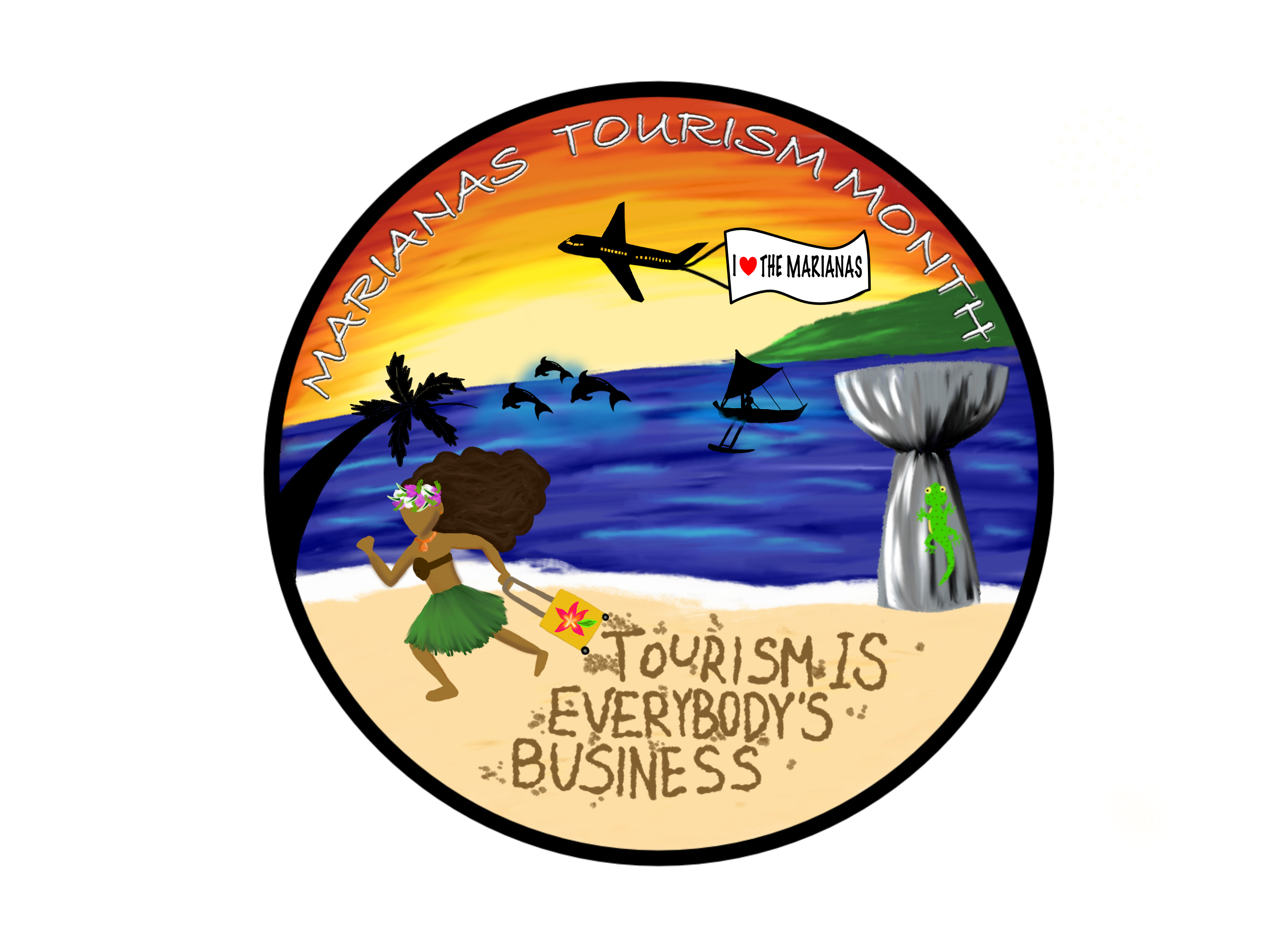 The Marianas Visitors Authority’s new Marianas Tourism Month logo was designed by Xinyi of Kagman High School, 1st  place winner in the Marianas Tourism Month logo contest.
