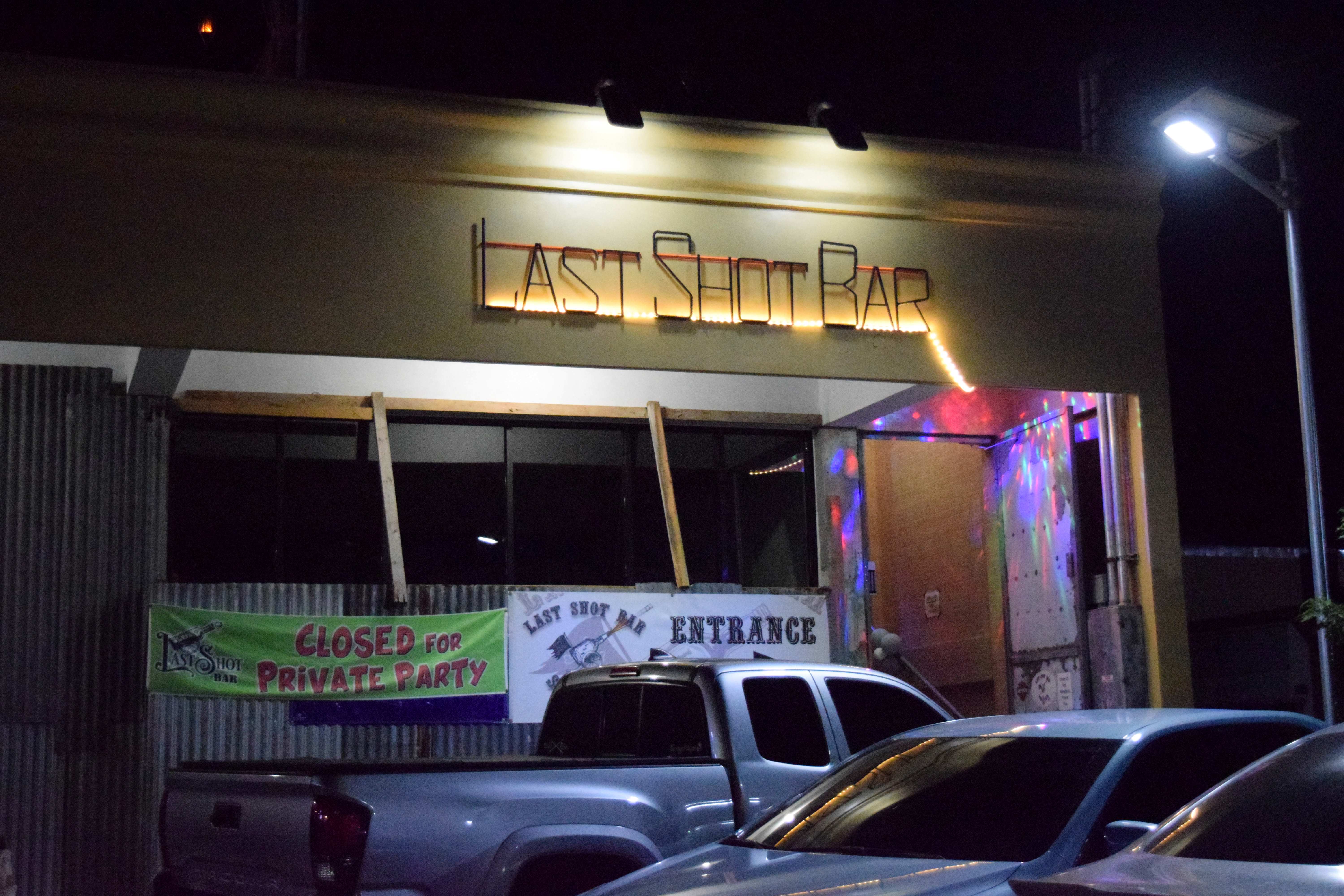 The rustic façade of Last Shot Bar in Chalan Kanoa