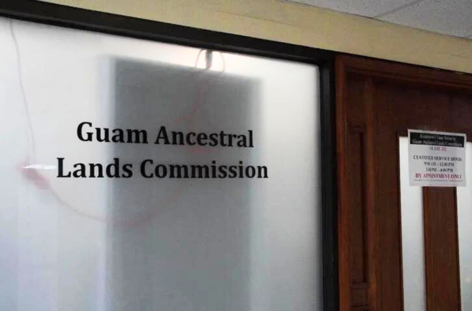 The office of the Guam Ancestral Lands Commission is shown Jan. 23, 2023. The commission continues to weigh actions related to a years-old estate case. 