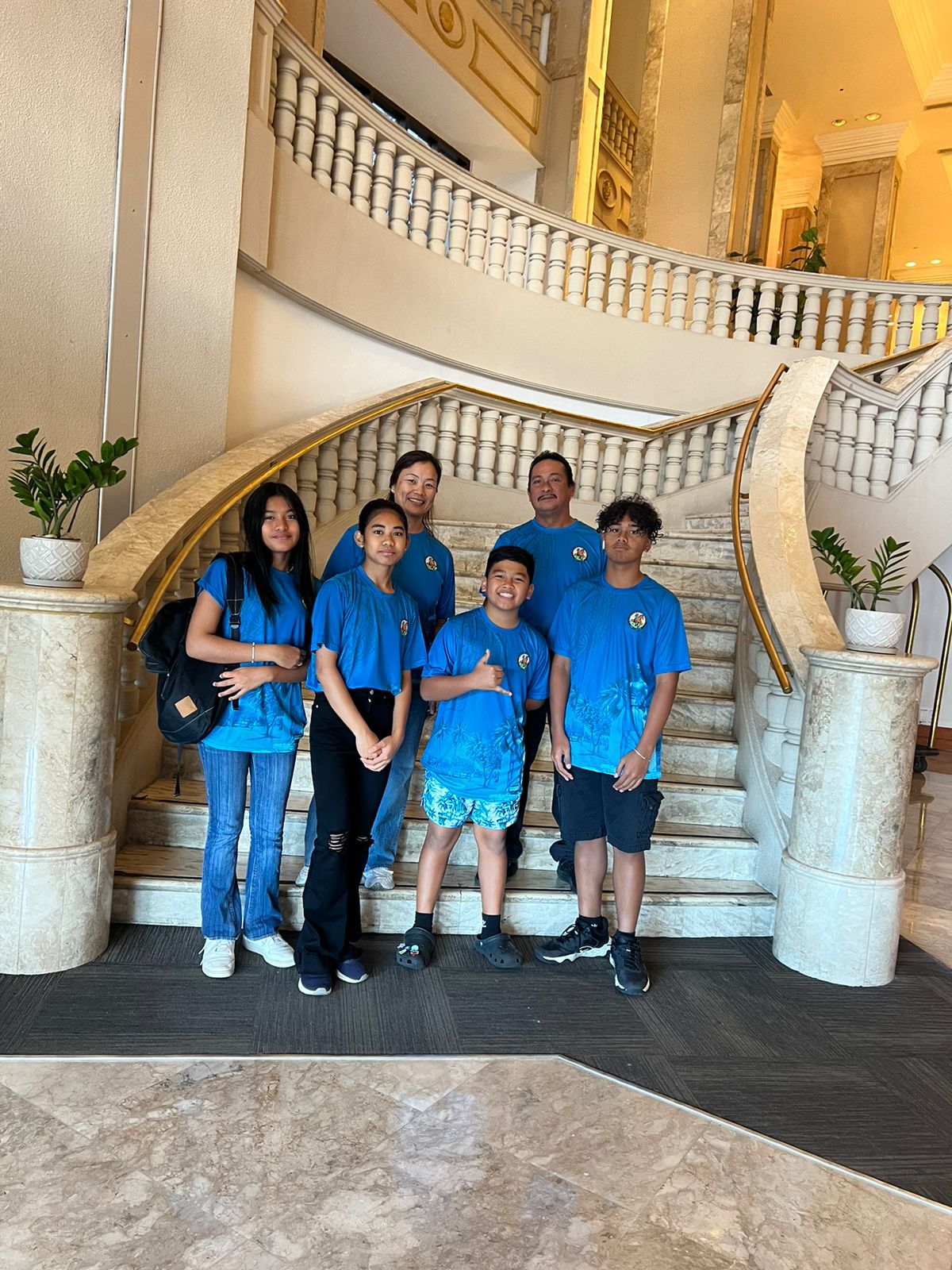 The delegates from Tinian Elementary School and their coaches.