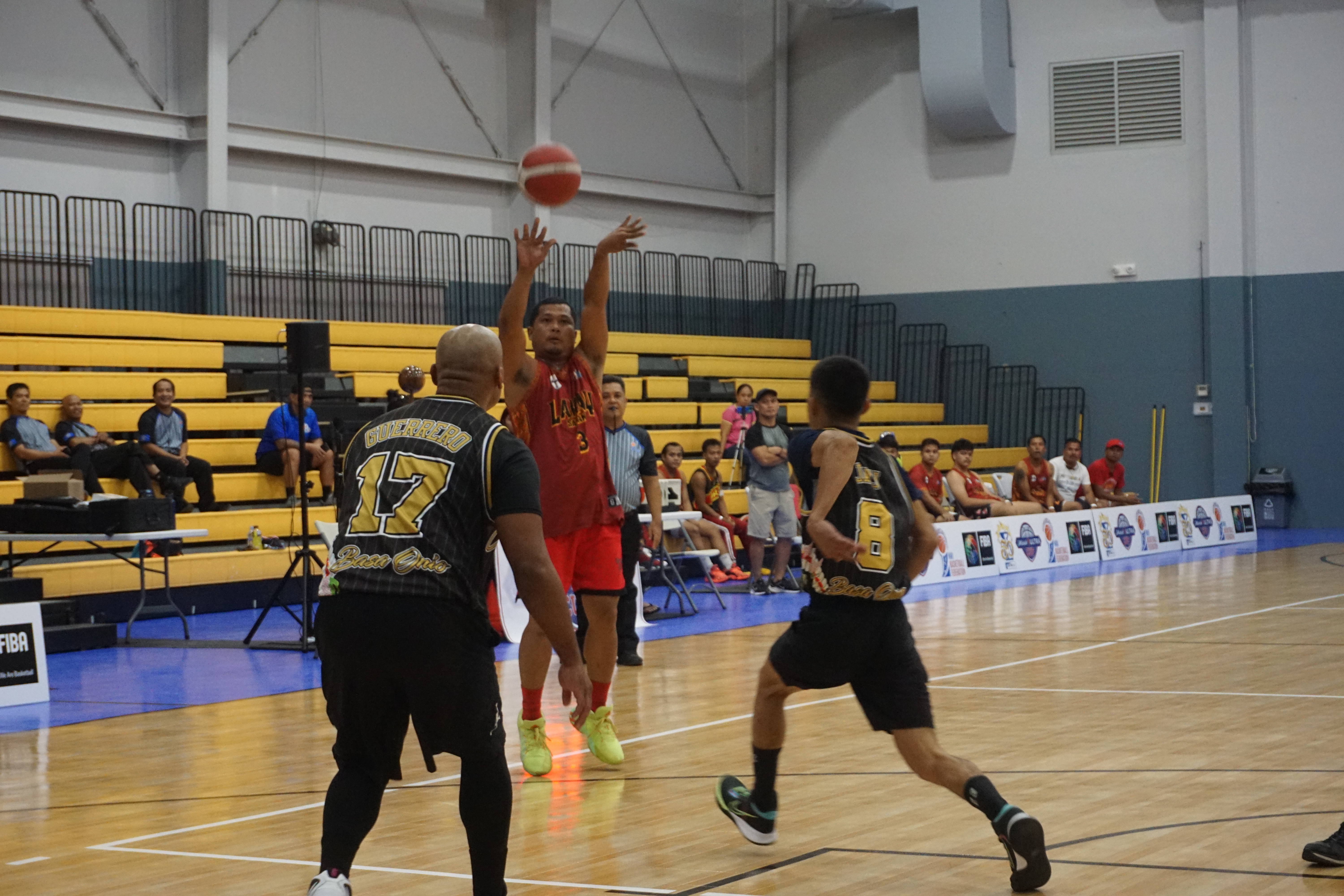Save More's Nap Solis takes the three-point shot during the opening game of the Michelob Ultra Cup 2023 Tuesday at the Ada gym.4 mel1 BD CENTER