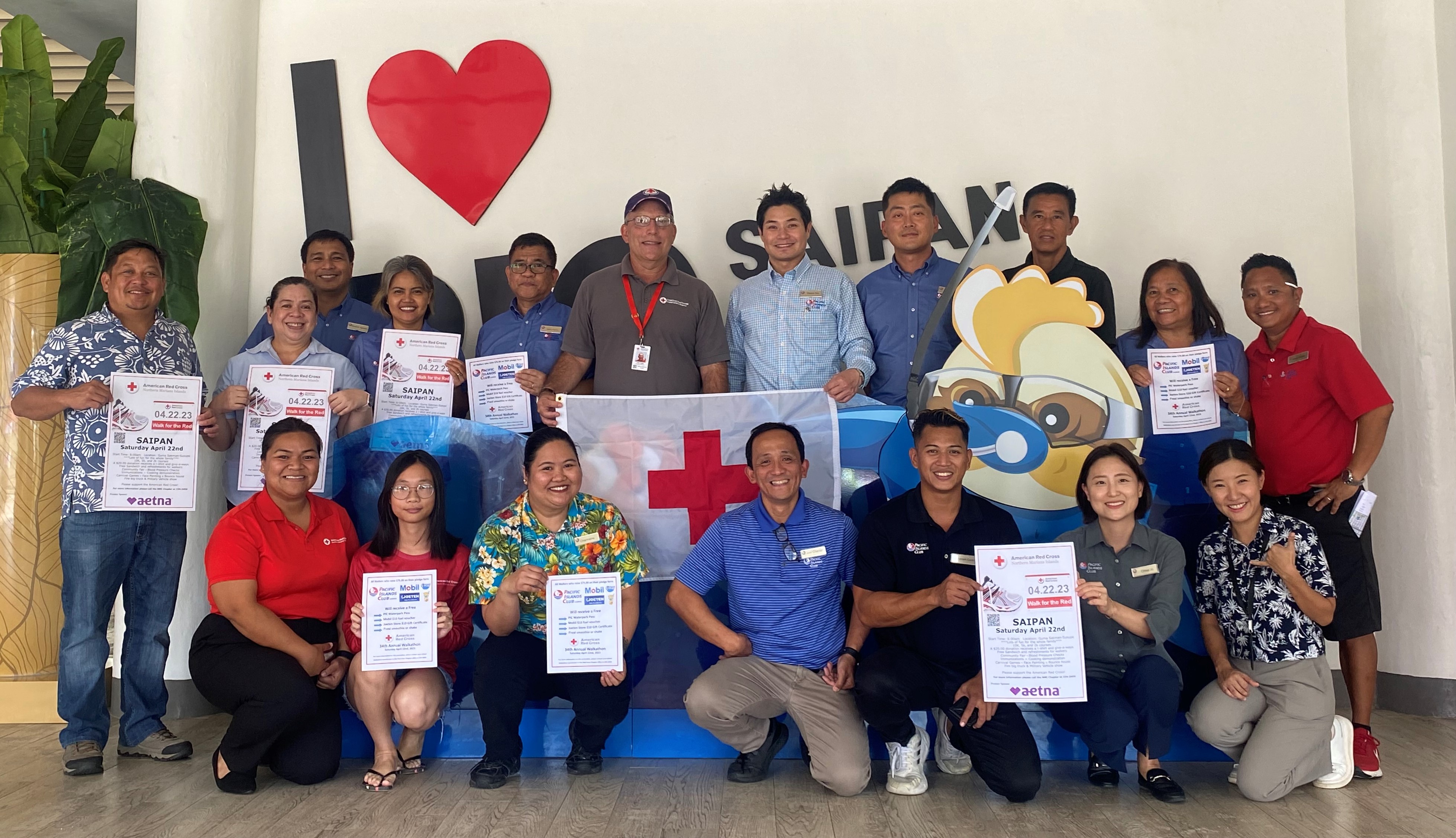 PIC General Manager Dennis Seo presenting 250 water park passes to support the Red Cross Walkathon. Pictured are Red Cross and PIC staff. The donation will be given to all participants who raise $75 or more on their pledge form