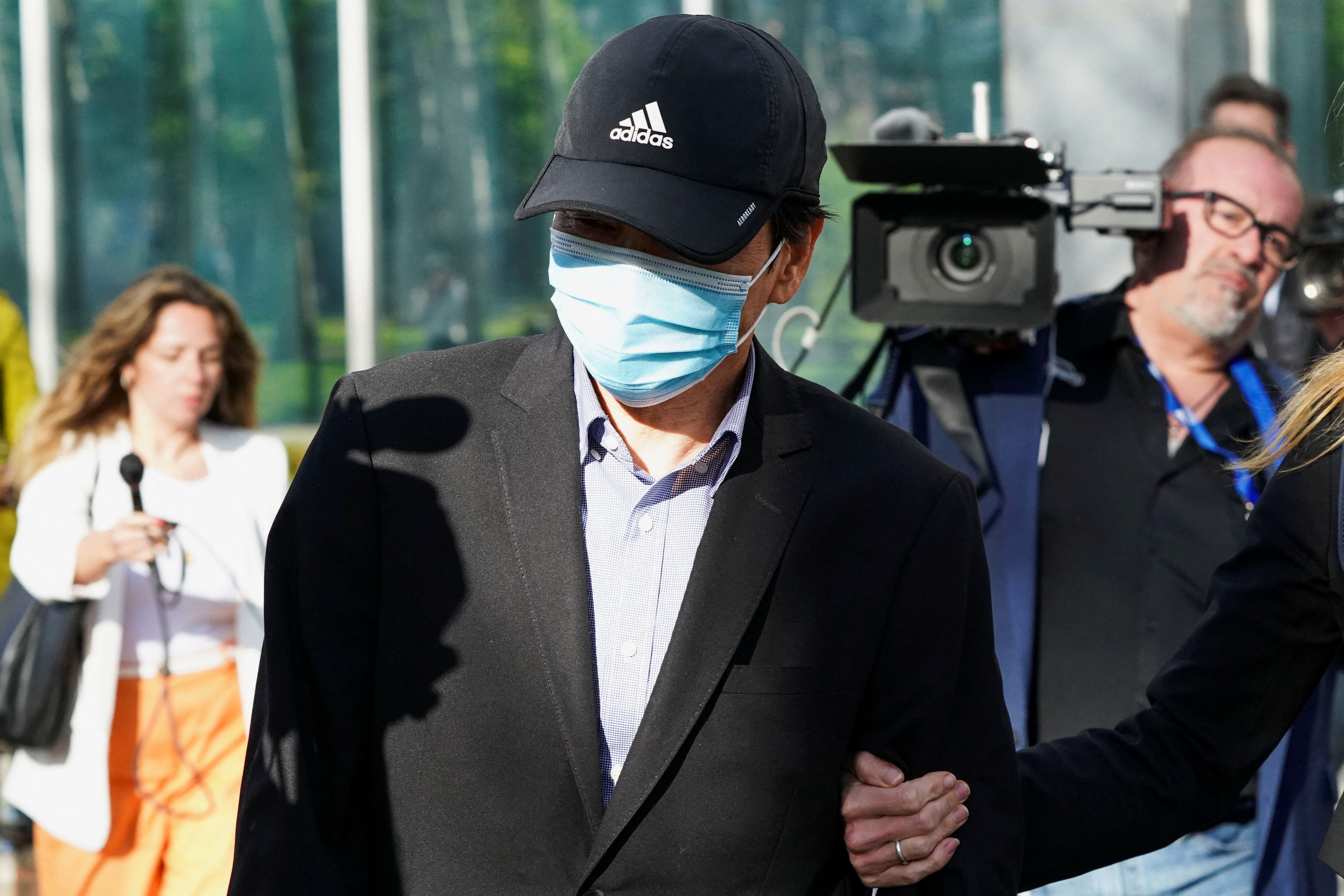 Lu Jianwang, 61, a U.S. citizen charged with conspiring to act as an agent of the Chinese government by helping set up a Chinese ‘secret police station’ in New York, exits Brooklyn federal court after posting bond in New York City, U.S., April 17, 2023. REUTERS/Bing Guan
