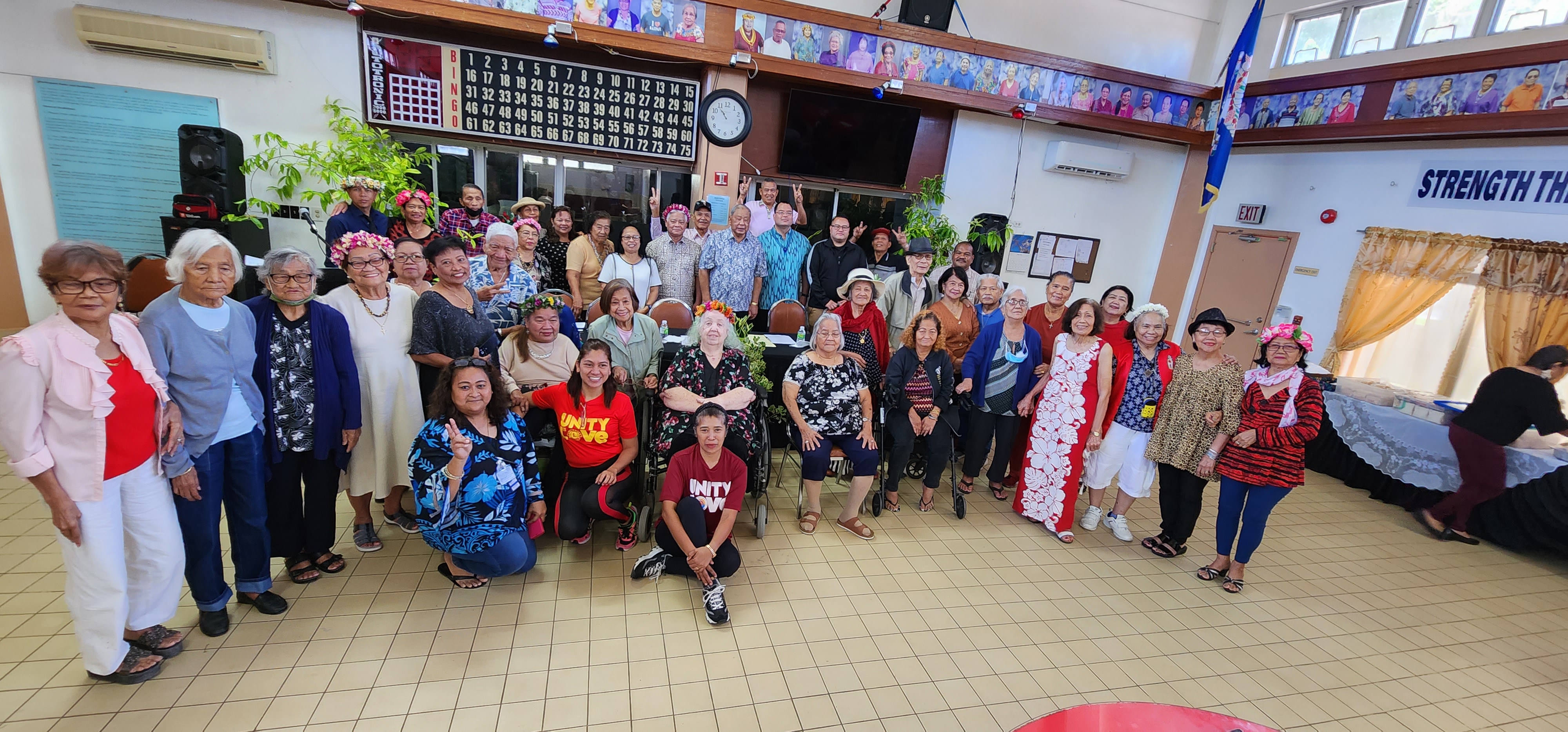 Senior citizens pose for a photo with CNMI officials led by Gov. Arnold I. Palacios and Lt. Gov. David M. Apatang.