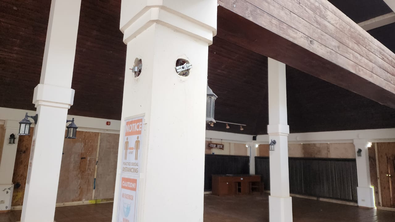 The CCTV cameras at the Rota Resort entrance have been vandalized.