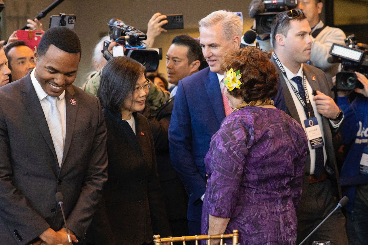 Congresswoman Amata speaks to President Tsai and Speaker McCarthy.