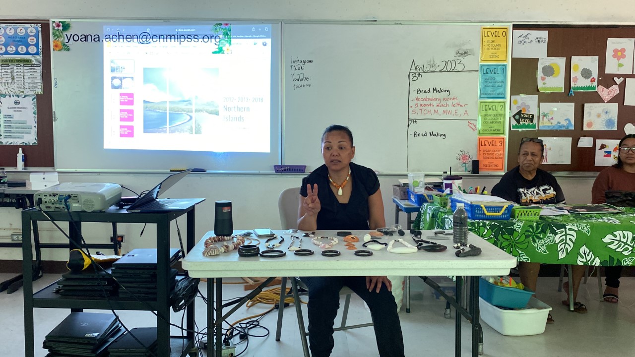 Analee Villagomez was recently at Tanapag Middle School to give an inspirational presentation to school students.