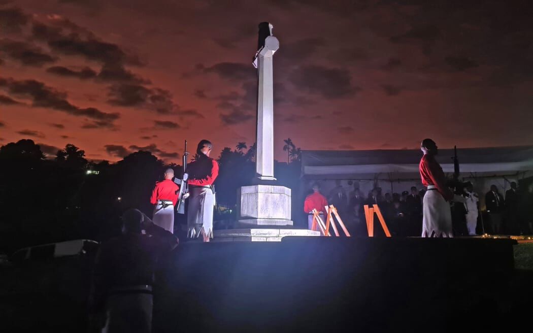 Hundreds stood silent to commemorate the fallen during the ANZAC Day Dawn Service held at the Suva Military Cemetery in Fiji