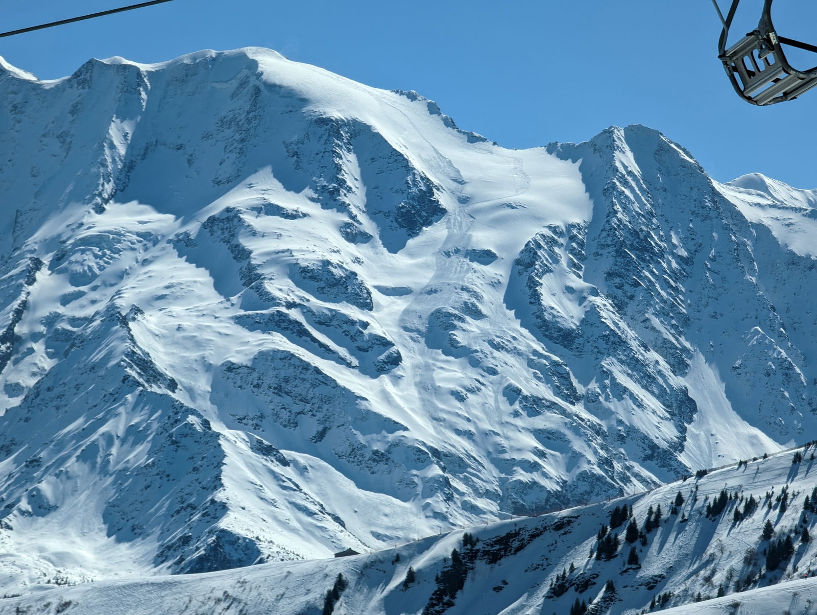 General view shows the aftermath of an avalanche near the Armancette glacier, in the French Alps, as seen from Mont Joux, France, April 9, 2023, in this picture obtained from social media. Twitter @jpclement38 via REUTERS
