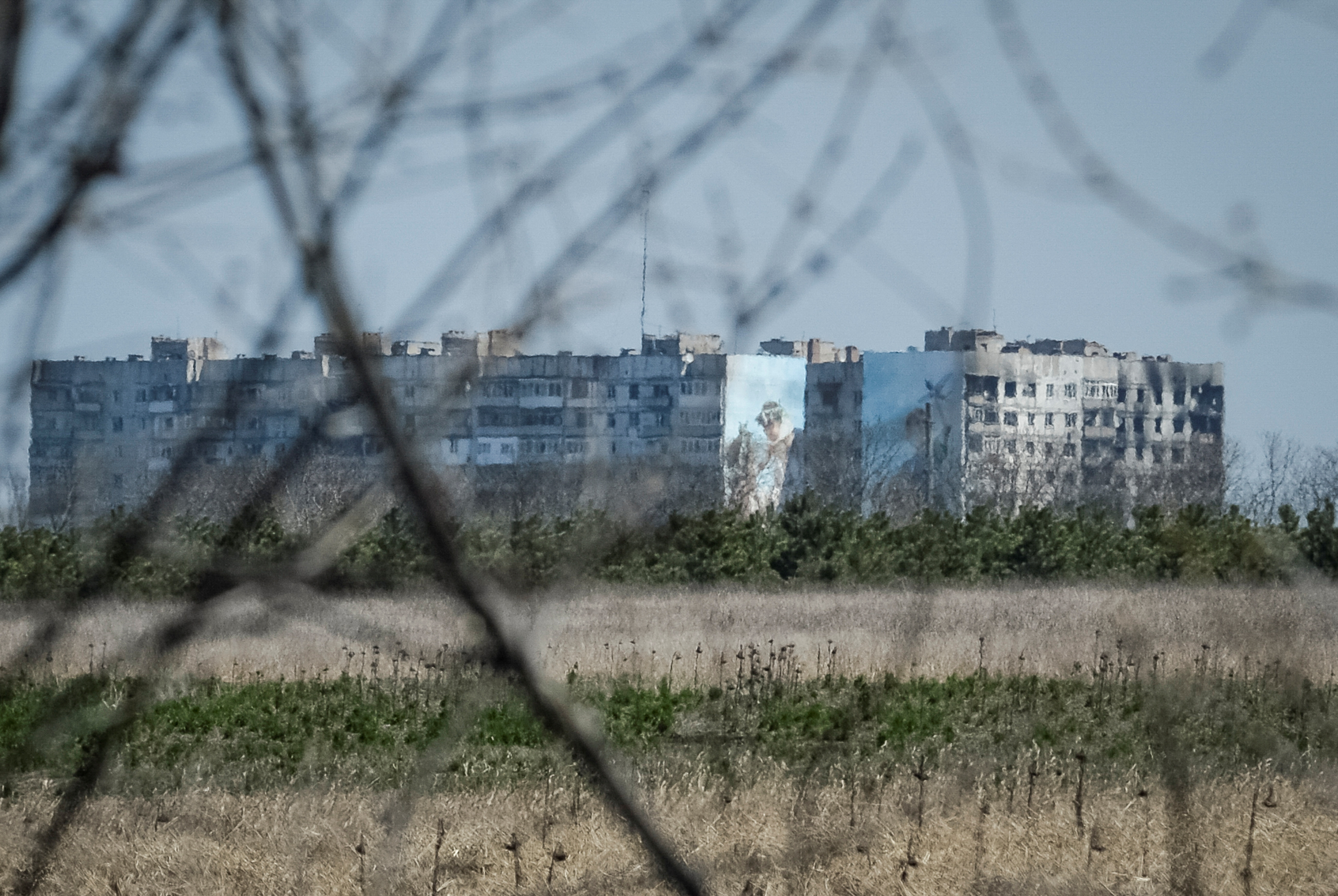 FILE PHOTO: A general view shows buildings damaged by a Russian military strike, as Russia's attack on Ukraine continues, in the front line city of Bakhmut, Ukraine April 10, 2023. REUTERS/Oleksandr Klymenko