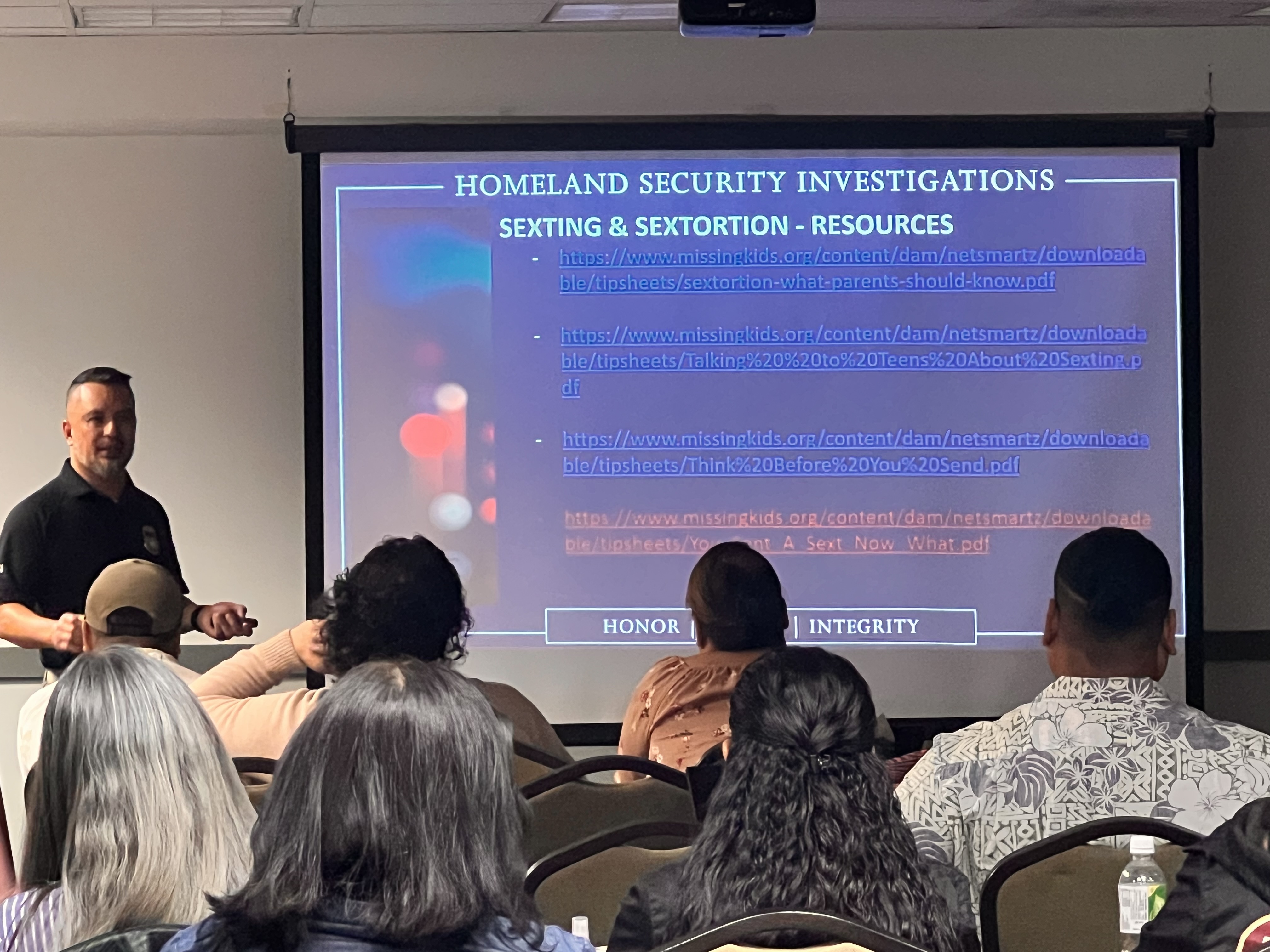 Vice principals learn about the various resources they can use in combating child exploitation.