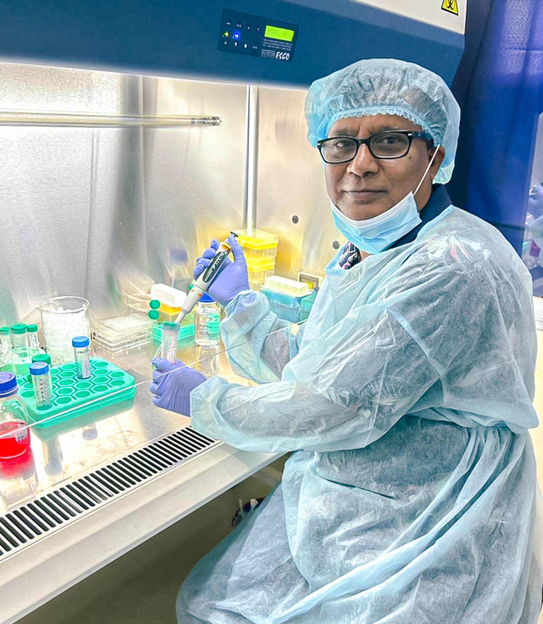 Professor and State Program and Food Science Leader Dr. Zaidul I. Sarker conducts food science experiments at NMC-CREES.