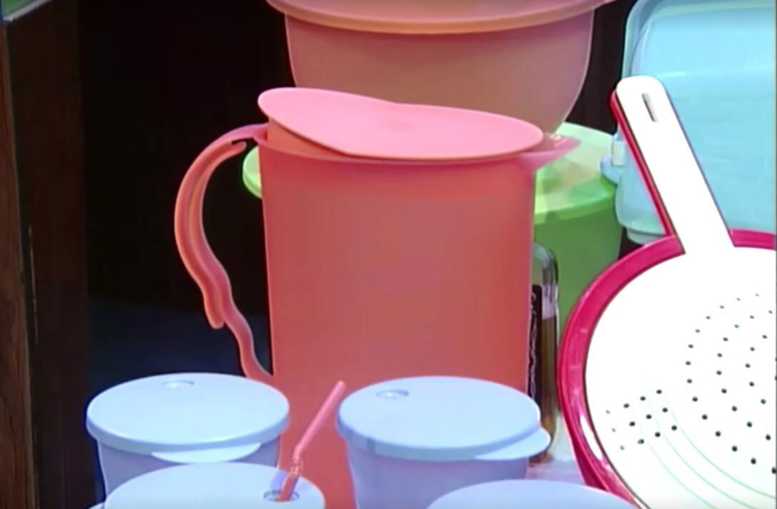 Various Tupperware containers are seen in this undated still image obtained from a video. Reuters TV via REUTERS