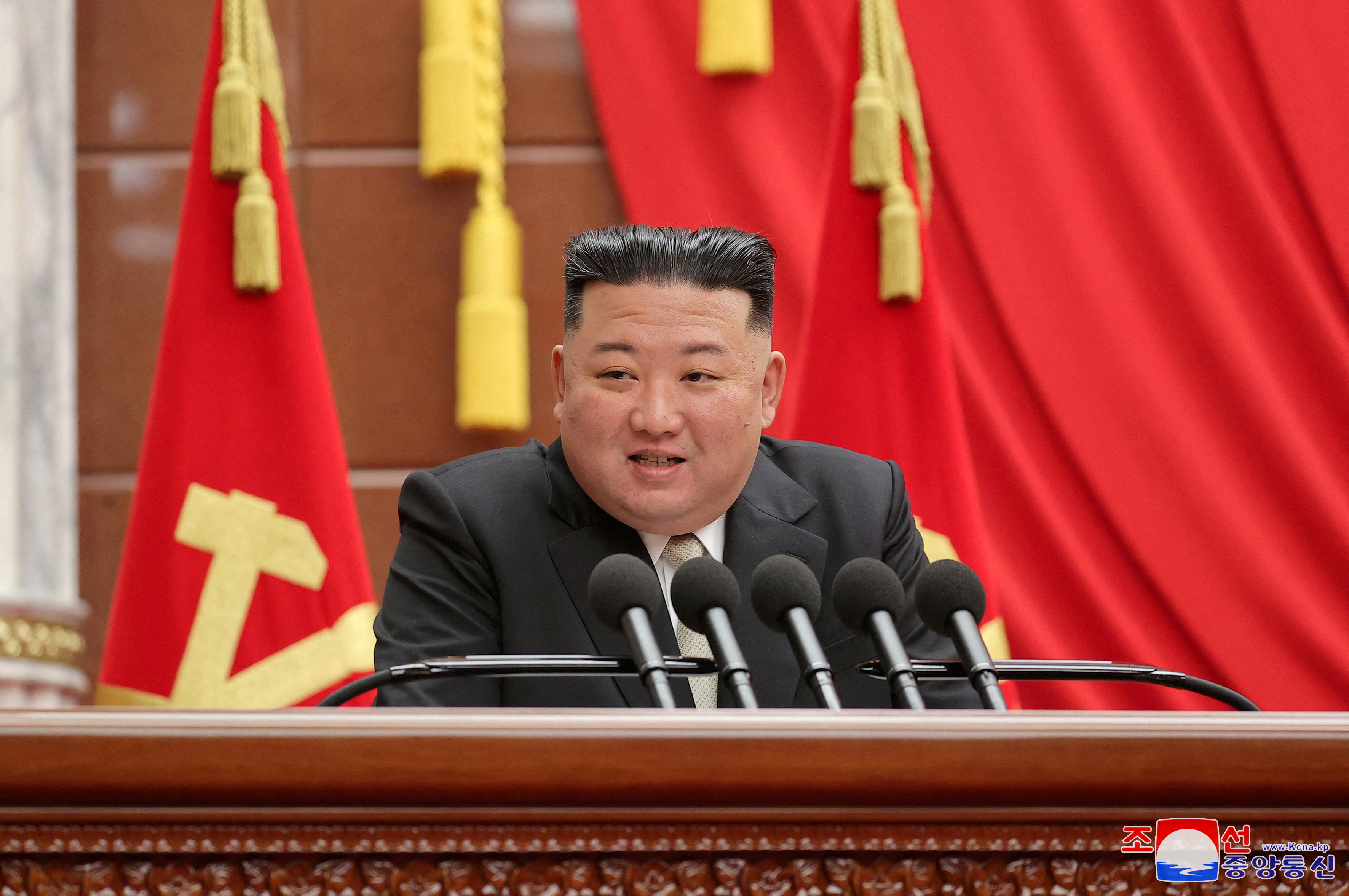 FILE PHOTO: North Korean leader Kim Jong Un attends the 7th enlarged plenary meeting of the 8th Central Committee of the Workers' Party of Korea (WPK) in Pyongyang, North Korea, March 1, 2023 in this photo released by North Korea's Korean Central News Agency (KCNA). KCNA via REUTERS
