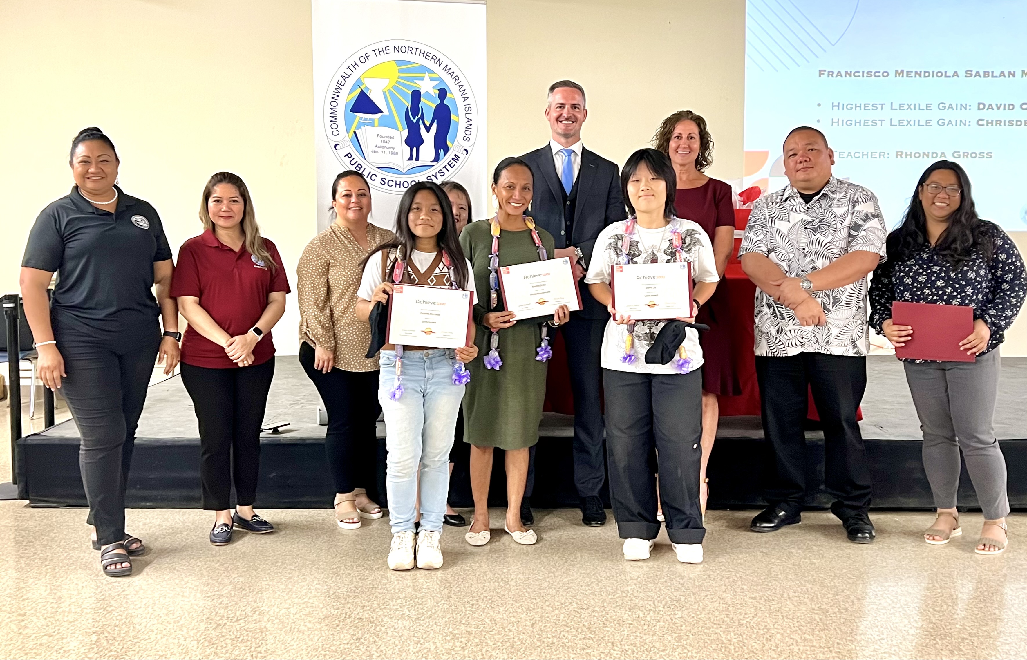 Awardees of Francisco M. Sablan Middle School.