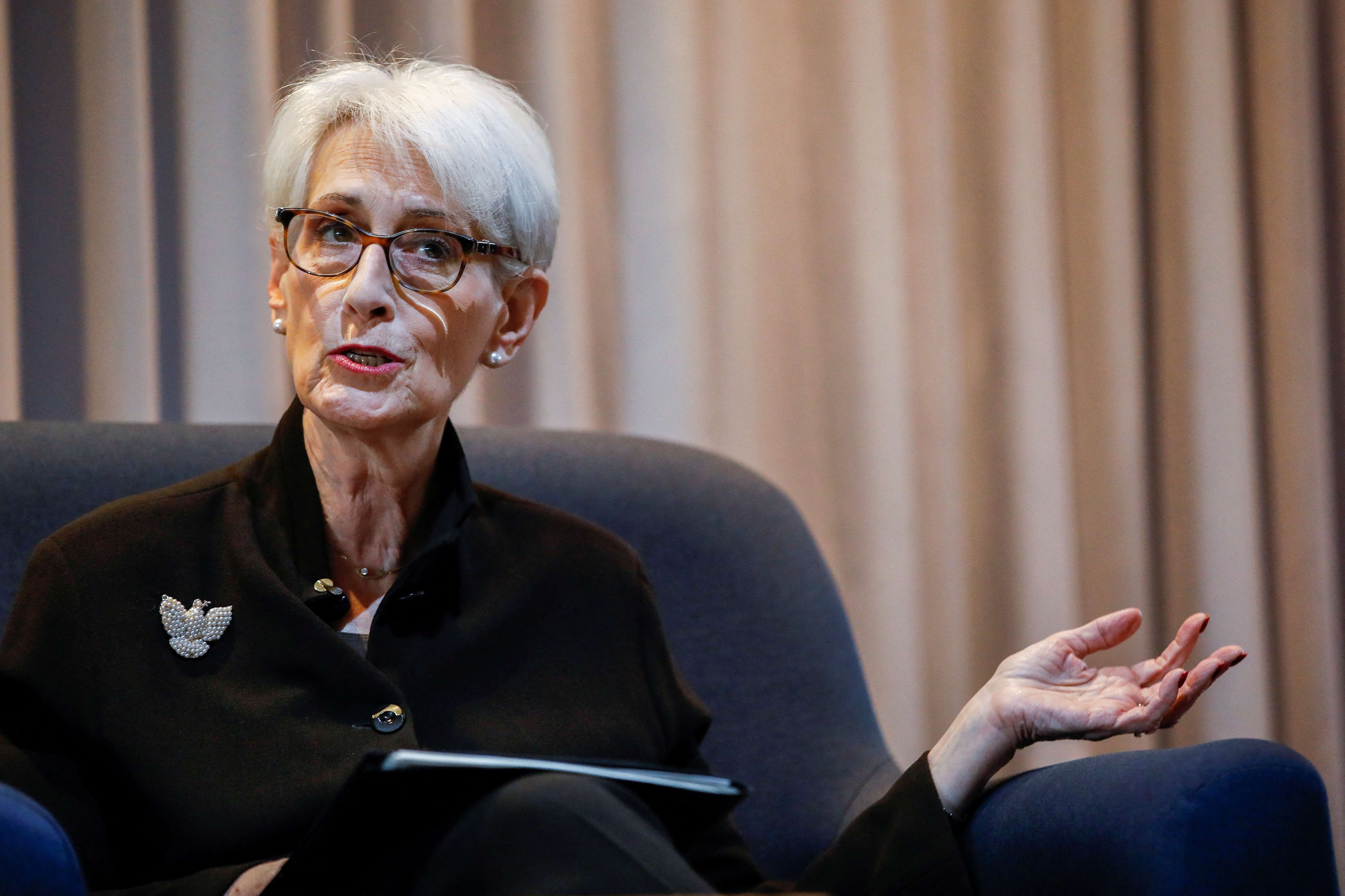 FILE PHOTO: U.S. Deputy Secretary of State Wendy Sherman attends an event as part of the Bicentennial of the United States-Mexico diplomatic relations, at Universidad La Salle in Mexico City, Mexico November 9, 2022. REUTERS/Raquel Cunha