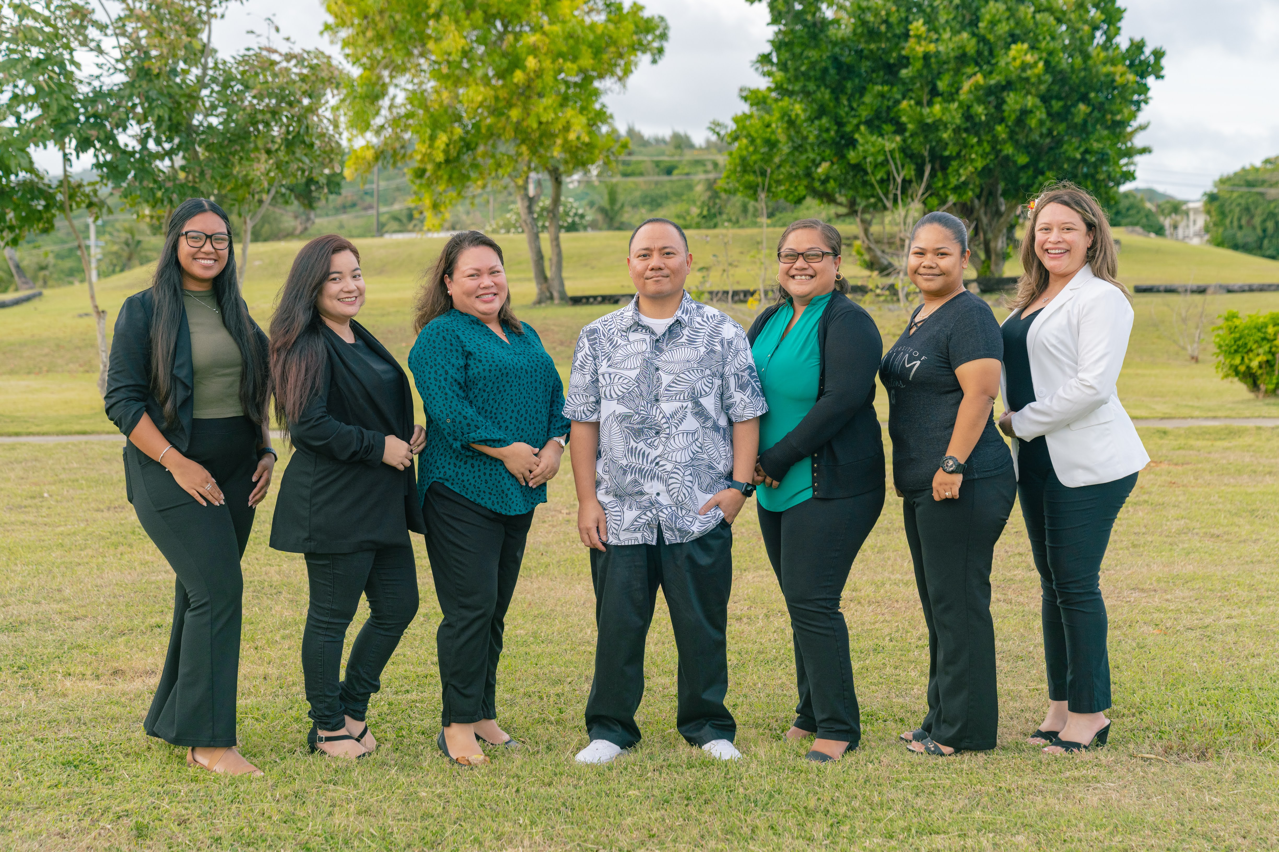 From left: Cornessa M. Dela Cruz, Mercilynn K. Palec, Polly DLG Masga, Brian T. Torres Jr., Adelpha Lynn K. Magofna, Johanna K. Lizama and Nadine C. Deleon Guerrero.