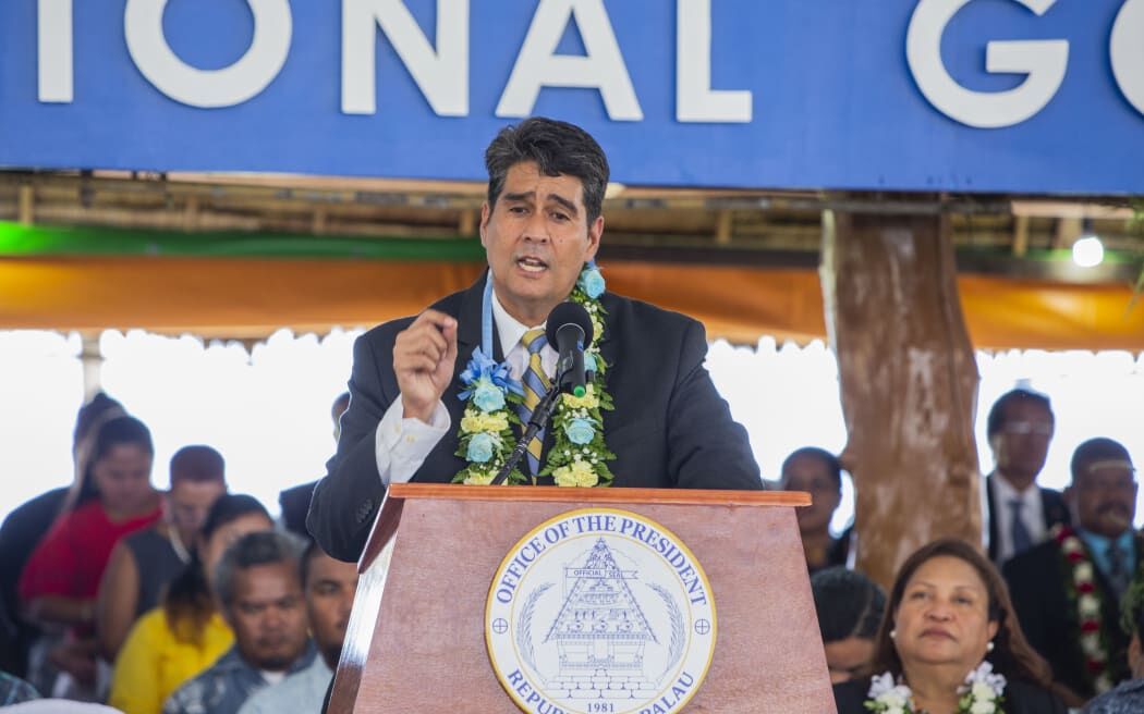 President Surangel Whipps Jr. delivers his inaugural address, January 21, 2023  