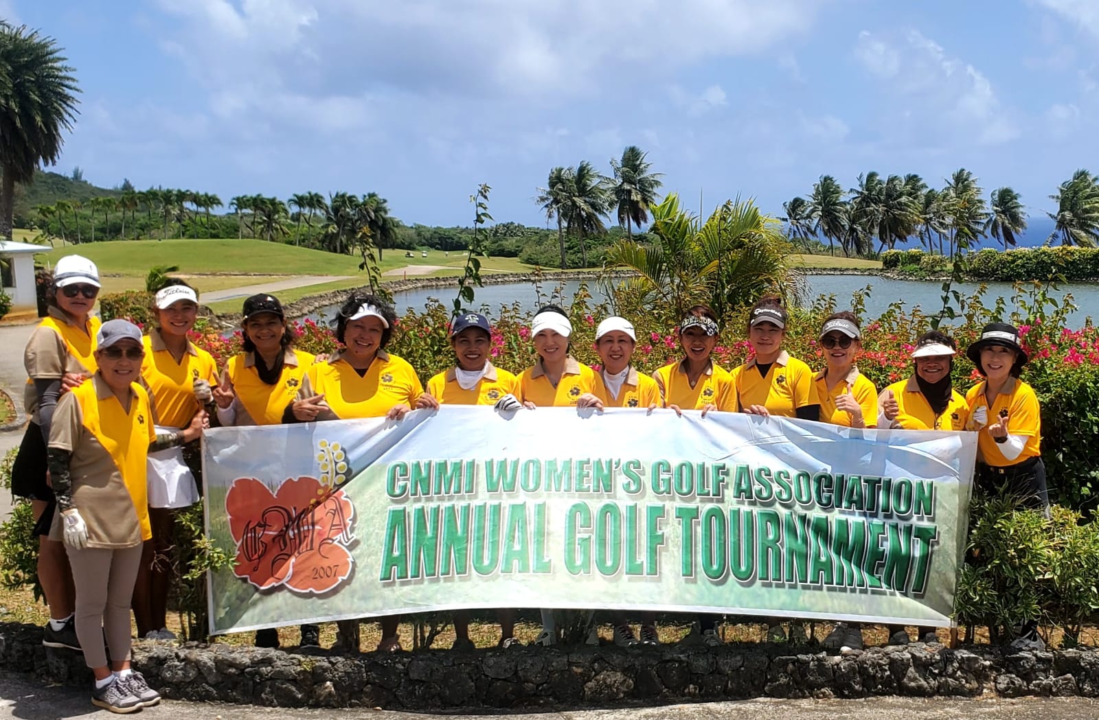 Members of the CNMI Women’s Golf Association pose for a photo  during their annual golf tournament at the Loalao Bay Golf & Resort held on April 15 and 16.