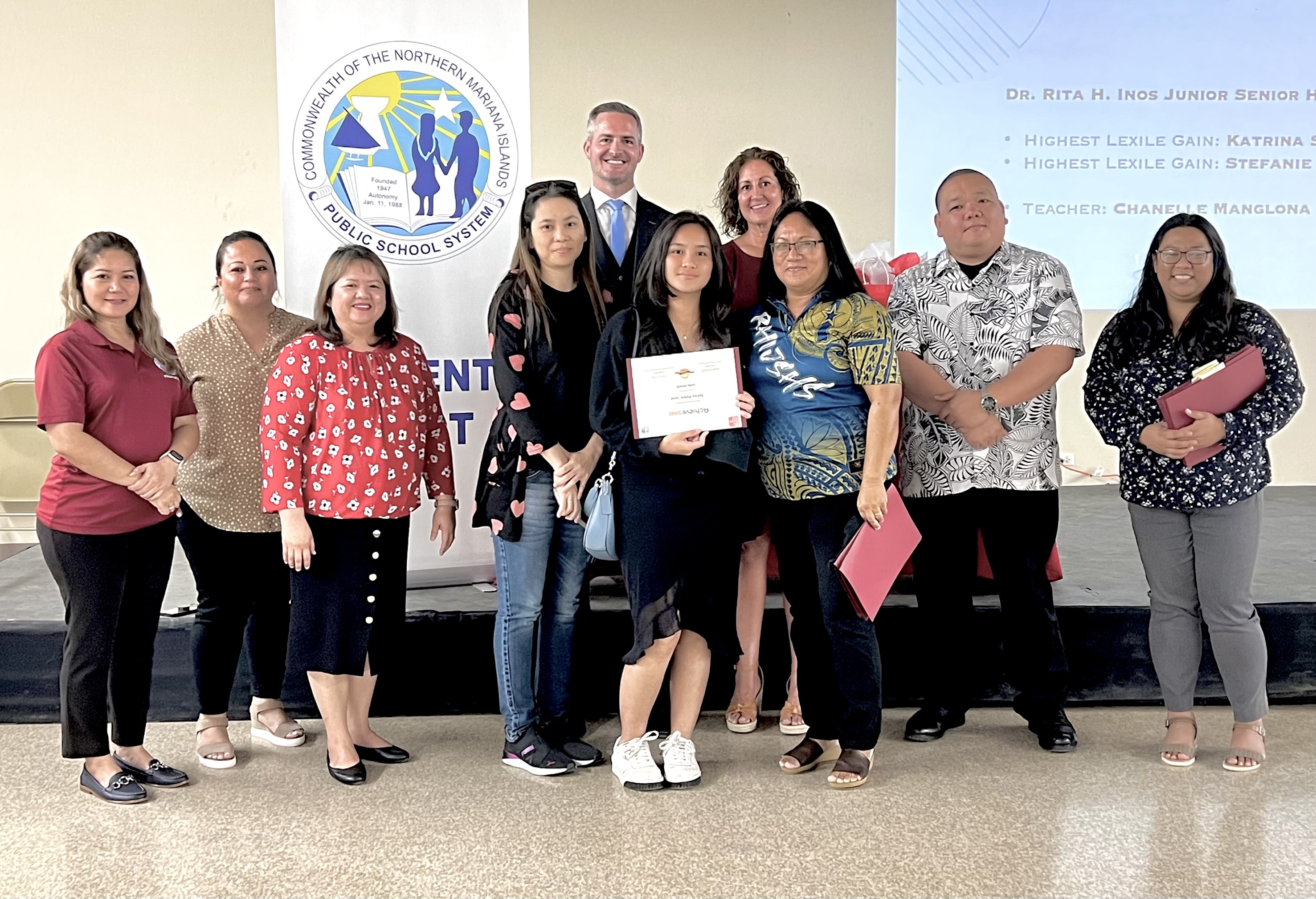 Dr. Rita Hocog Inos Junior Senior High School awardees.